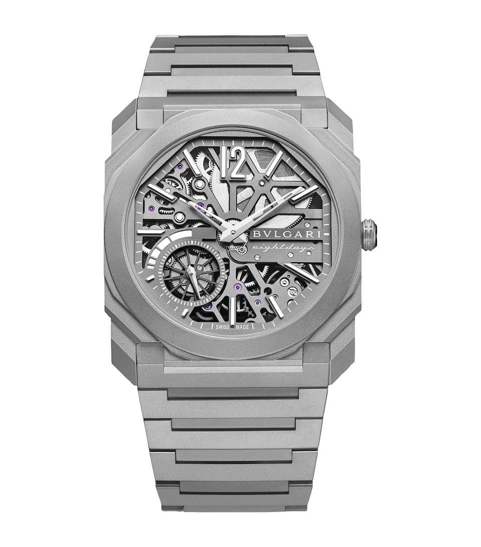 Bvlgari Titanium Octo Finissimo Skeleton 8 Days Watch 40mm Black