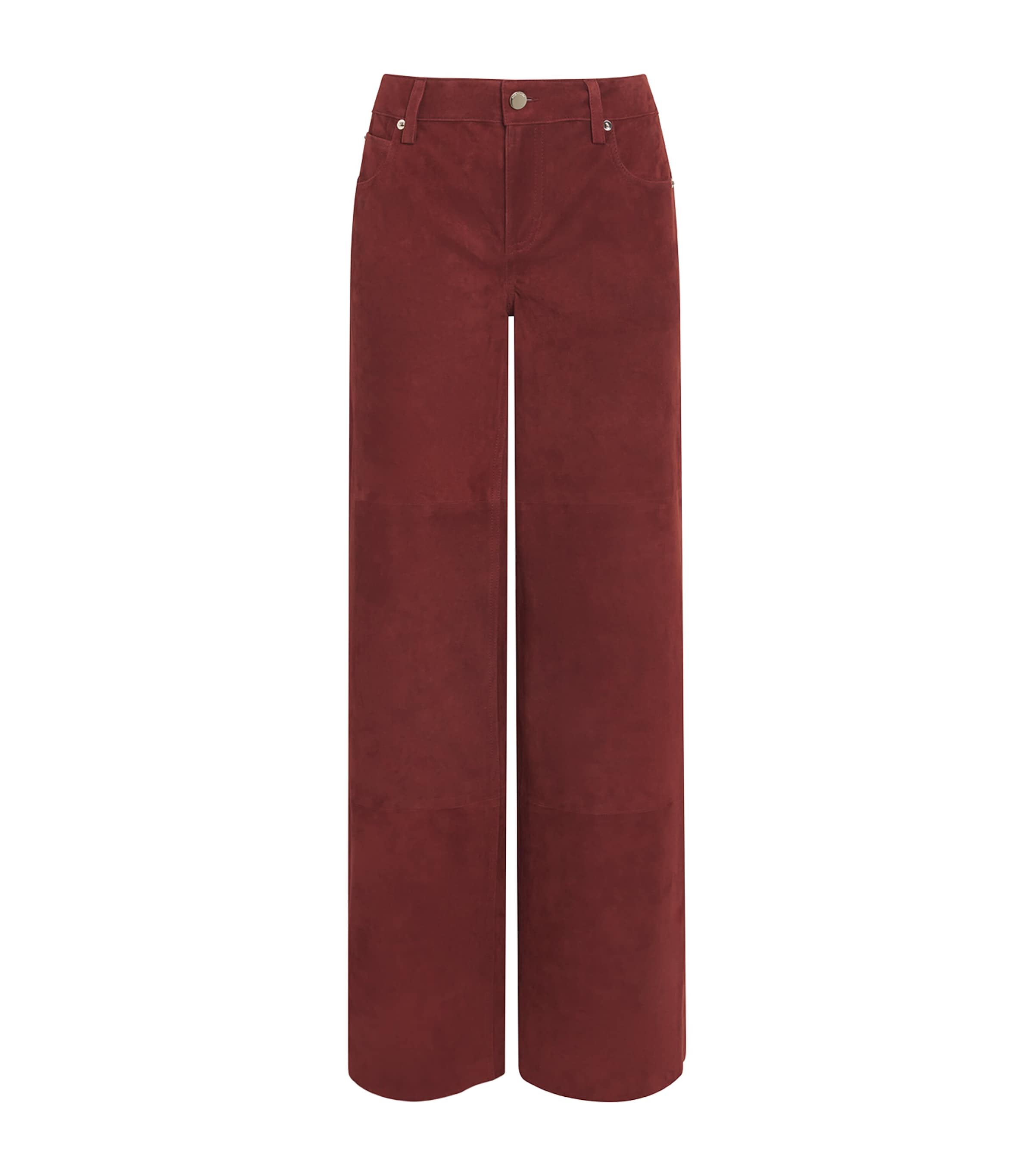 Alice+Olivia Womens Wide Amazing Suede Trousers Cognac