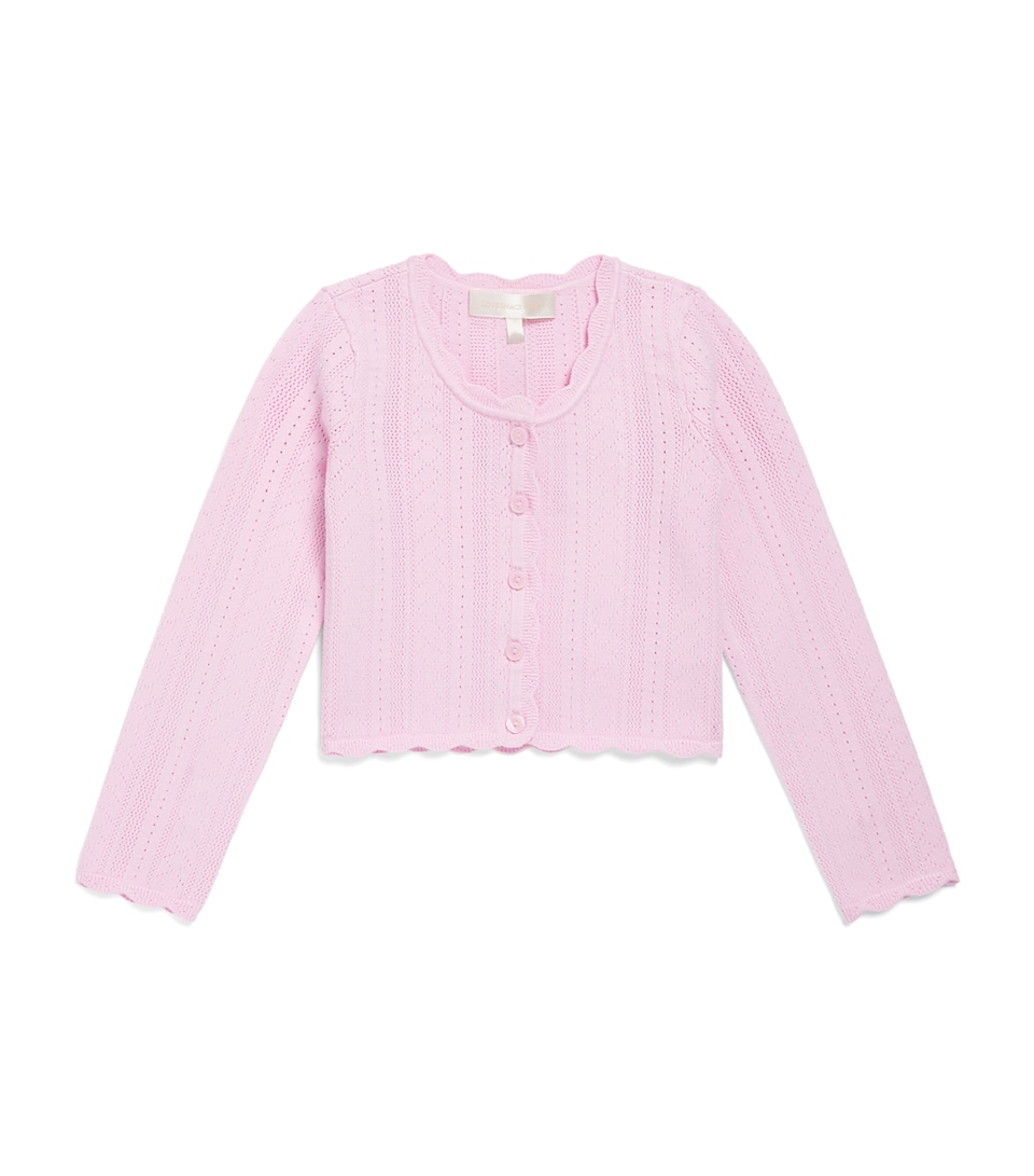 LoveShackFancy Pointelle Gemma Cardigan (7-14 Years) Cfspkcndy Floss Pnk