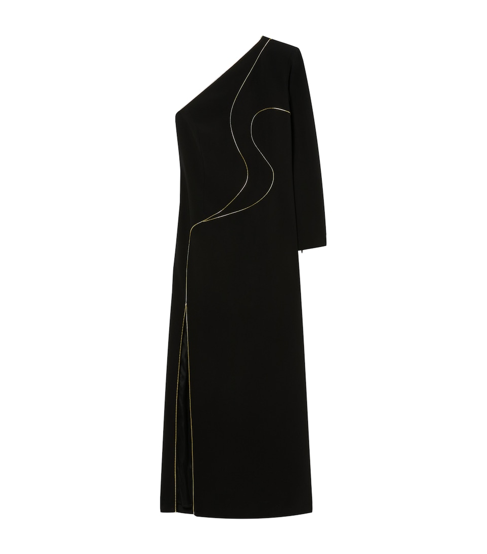 Marina Rinaldi Womens One-Shoulder Maxi Dress Black
