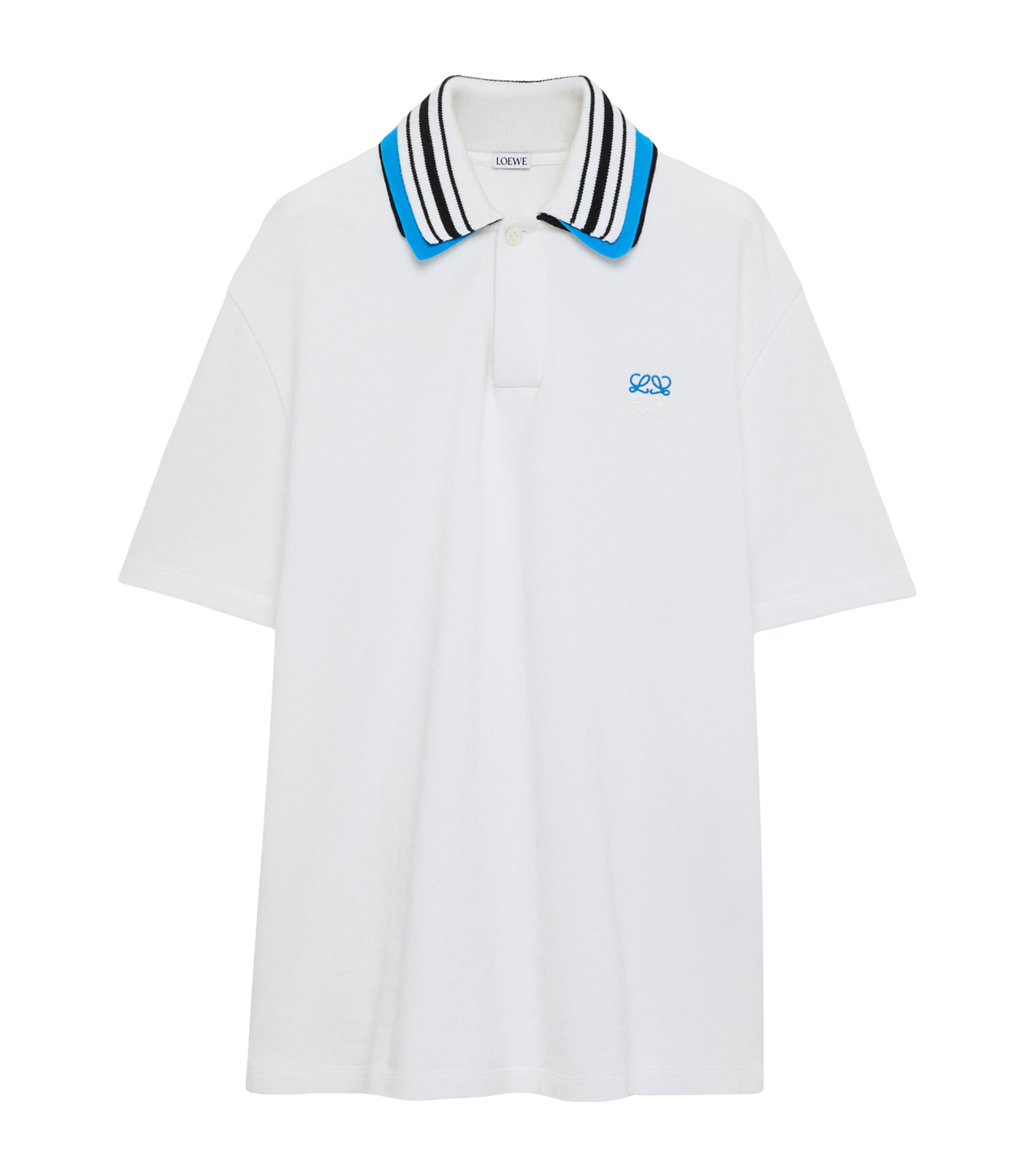 LOEWE Mens Stretch-Cotton Polo Shirt White