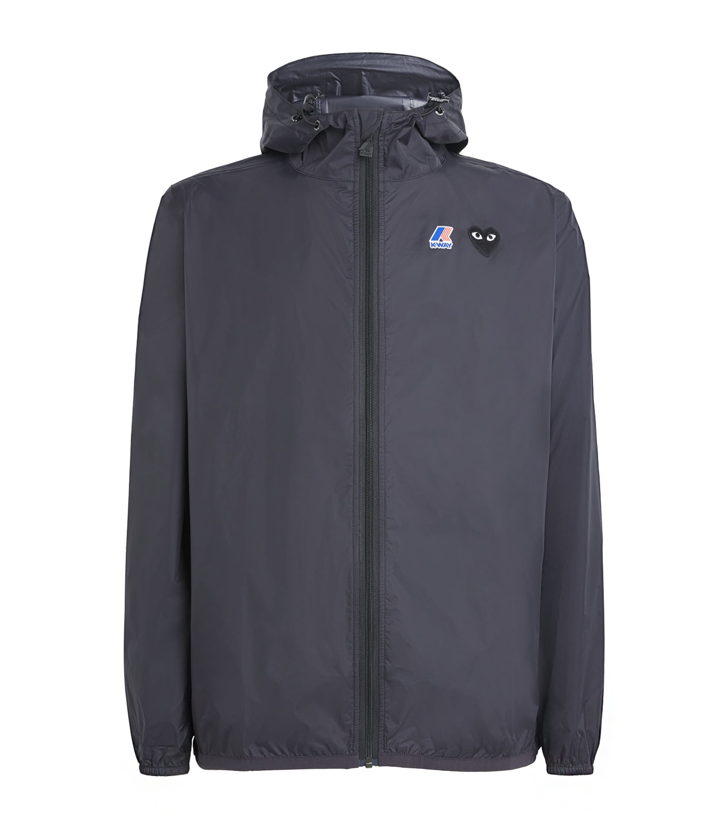 Comme Des Garçons Play Mens x K-Way Nylon Water-Resistant Jacket Black