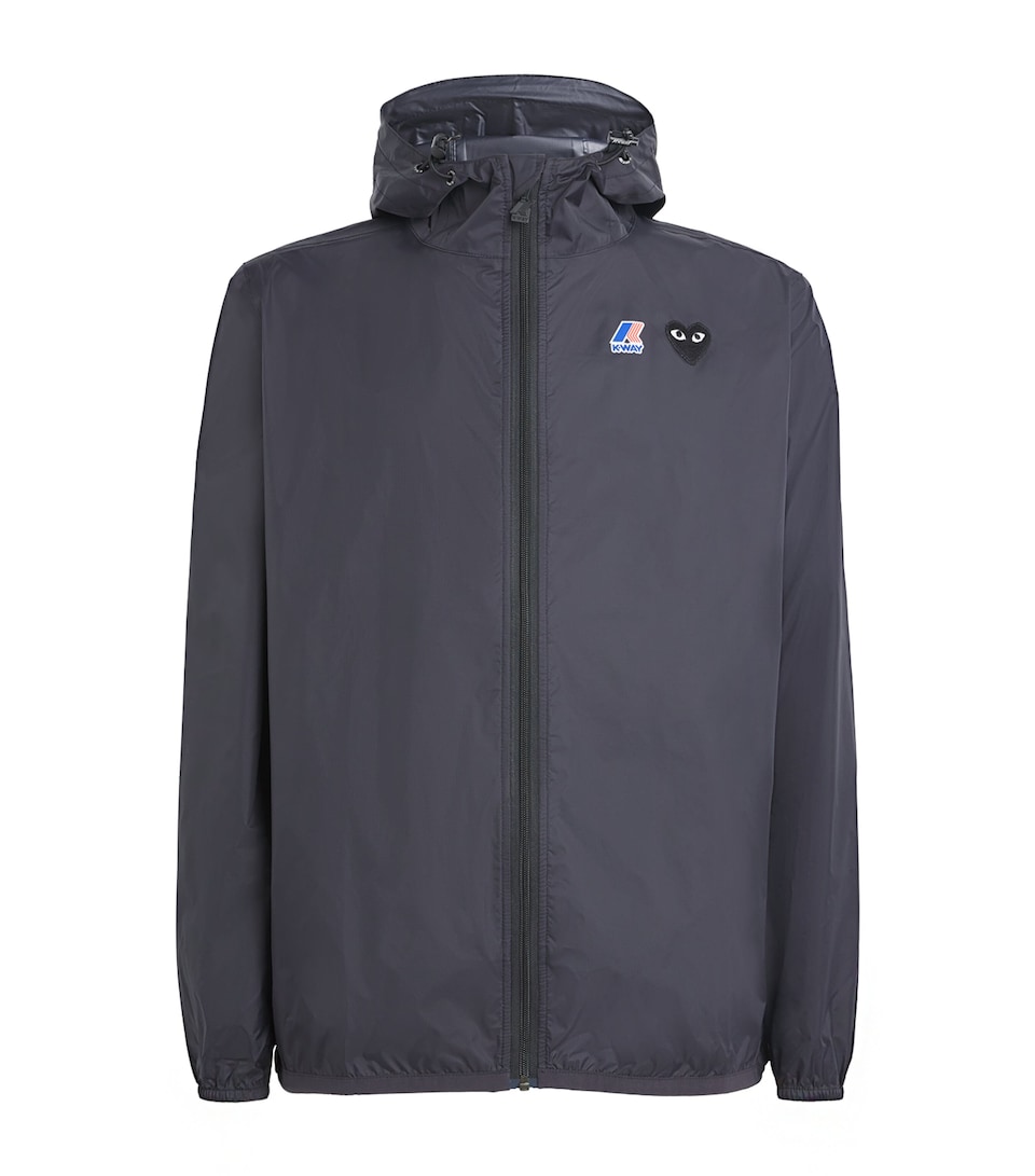 Comme Des Garçons Play Mens x K-Way Nylon Water-Resistant Jacket Black