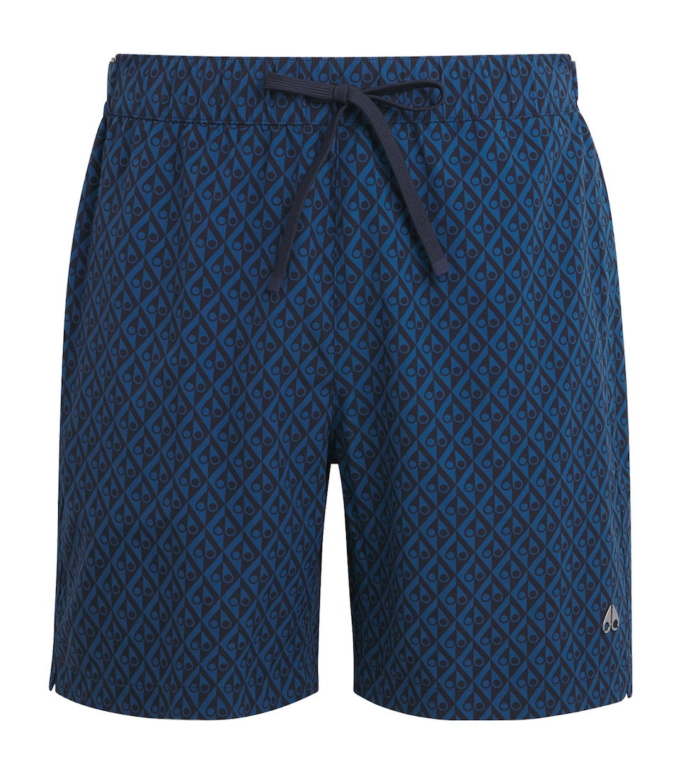 Moose Knuckles Mens Monogram Swim Shorts Navy/marina