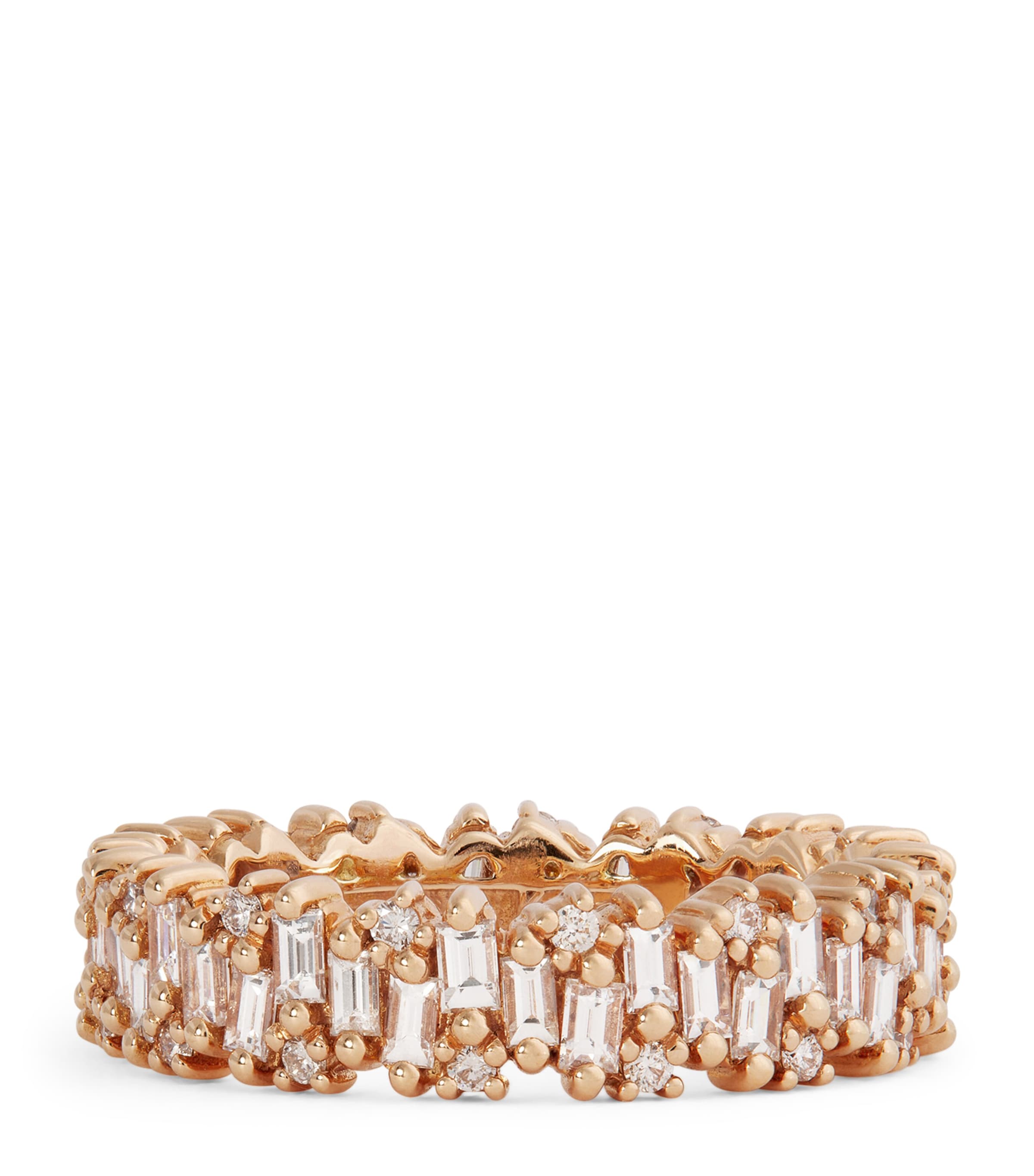 Suzanne Kalan Rose Gold and Diamond Shimmer Eternity Ring Rg/wd