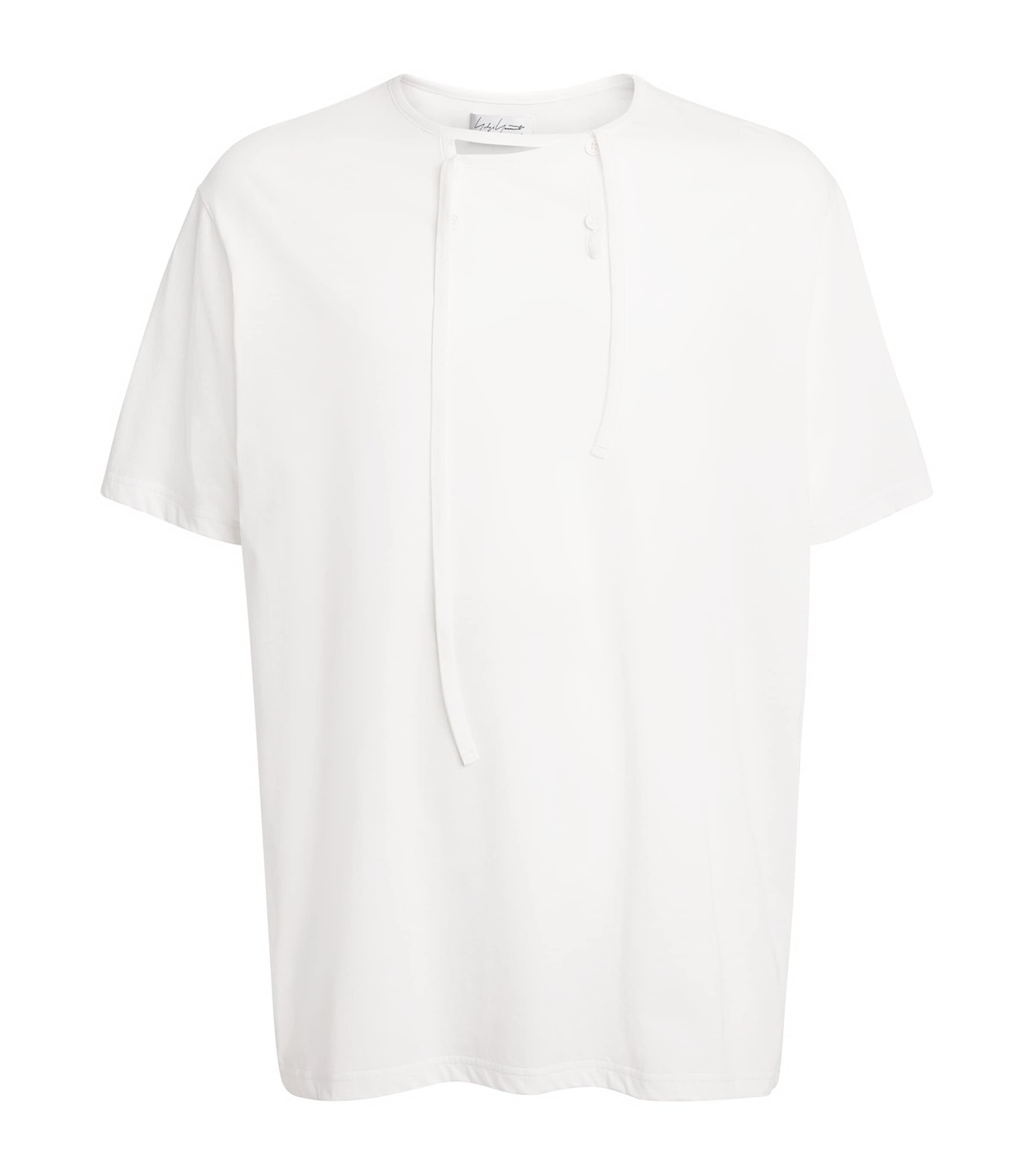 Cotton Button-Detail T-Shirt