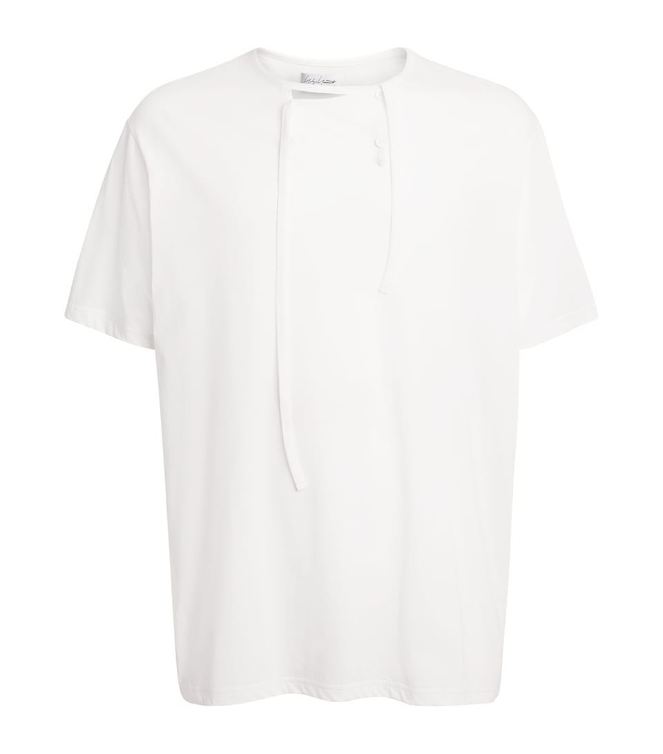 Cotton Button-Detail T-Shirt