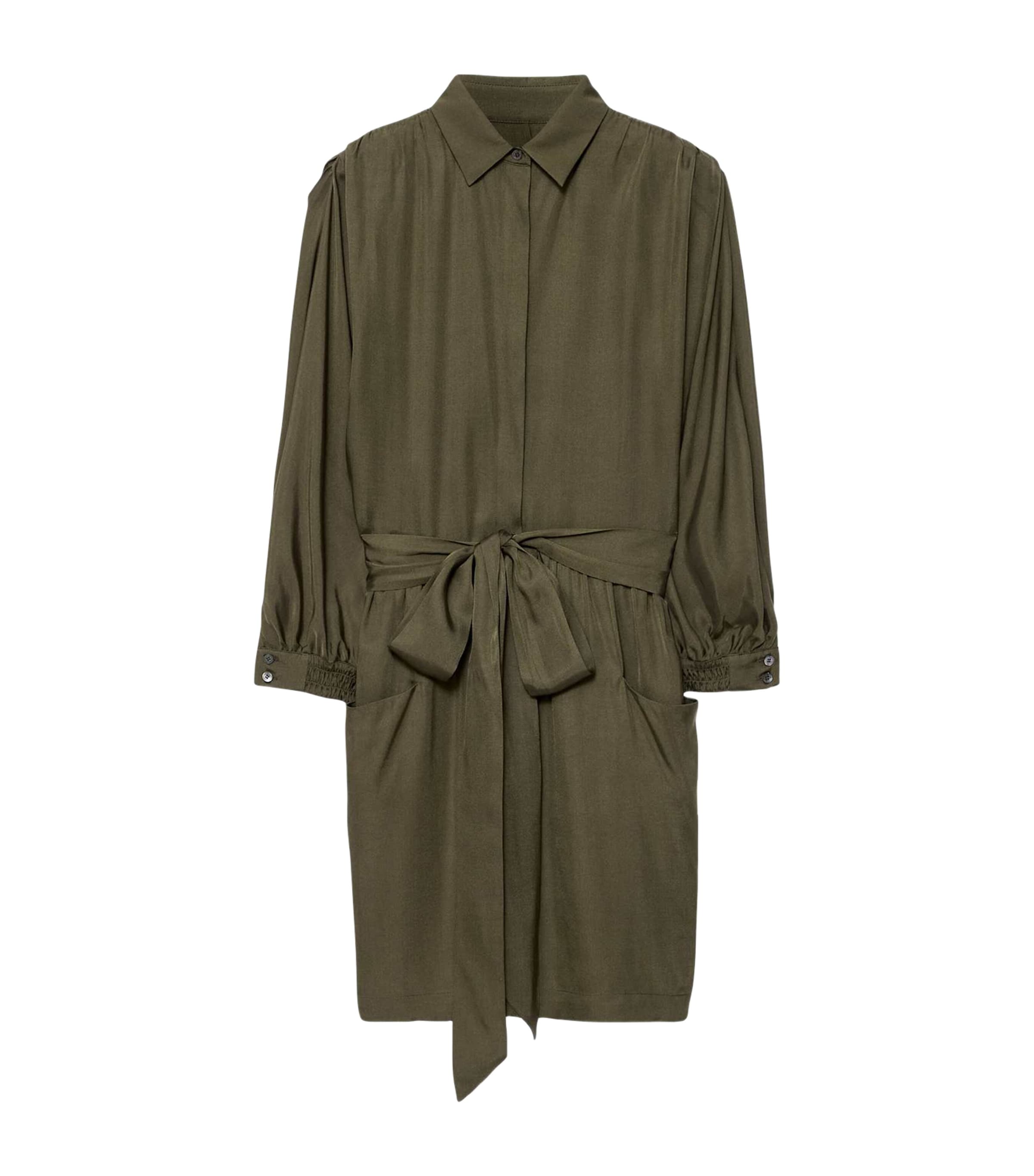 AllSaints Womens Noora Shirt Dress Washed Khaki