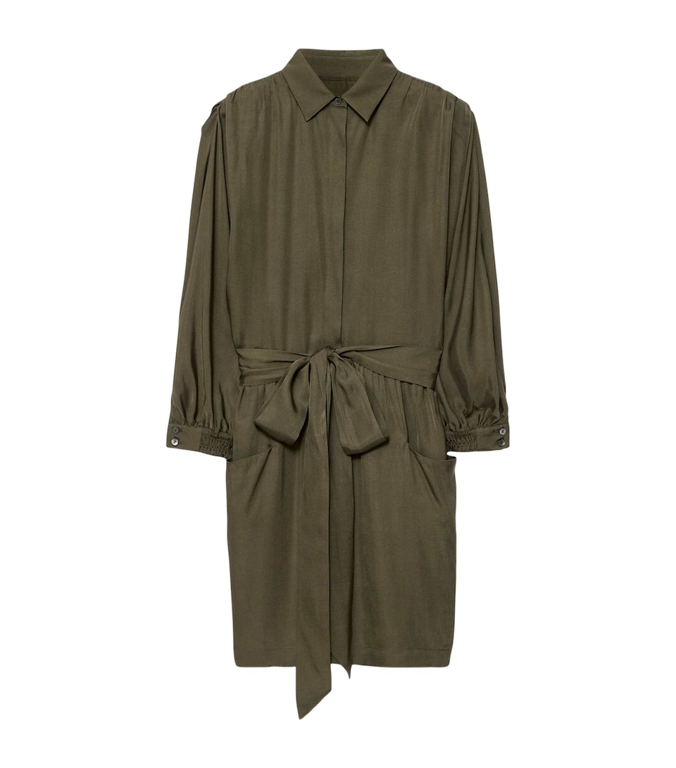 AllSaints Womens Noora Shirt Dress Washed Khaki