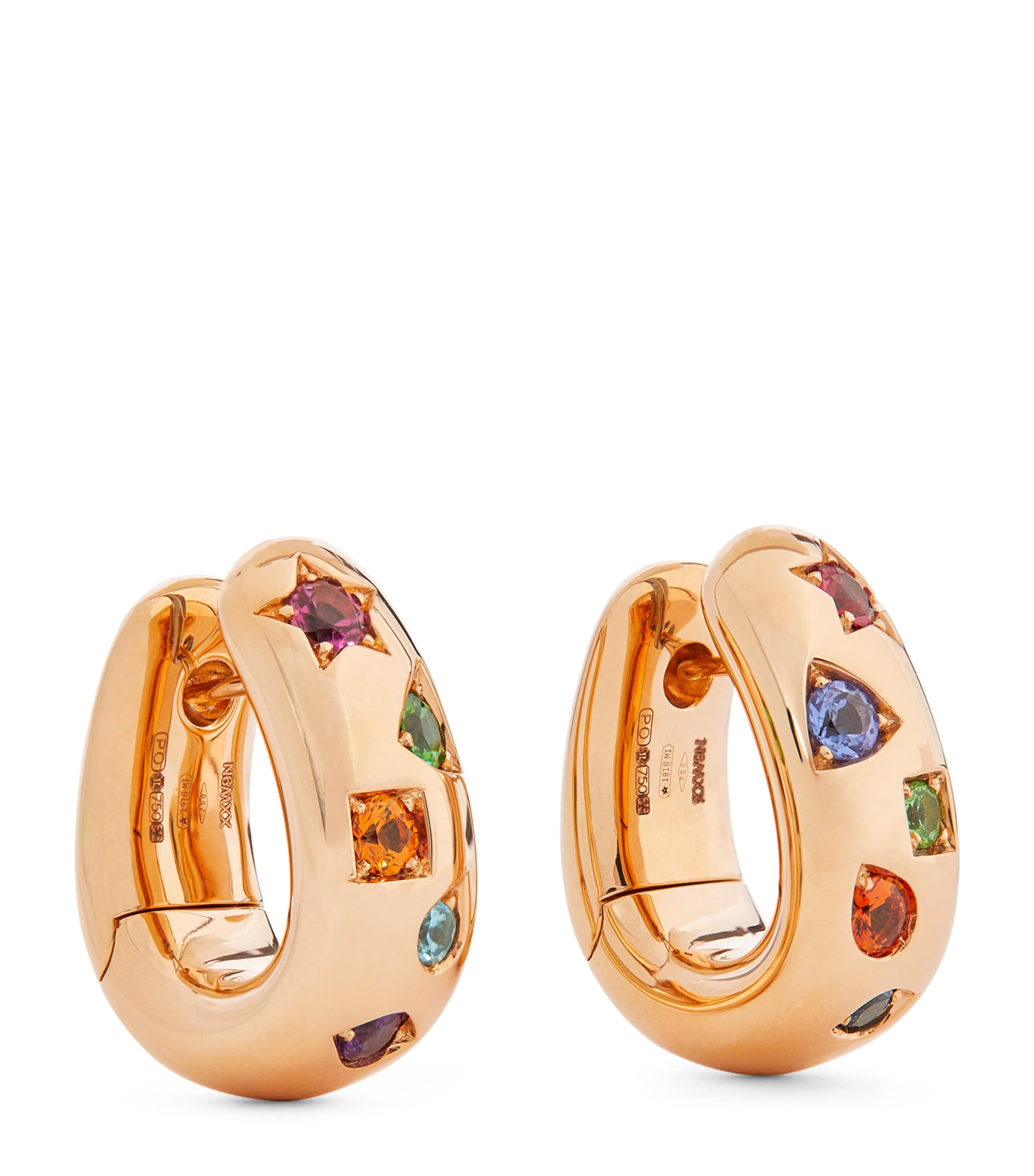 Rose Gold and Multicoloured Gemstone Iconica Earrings