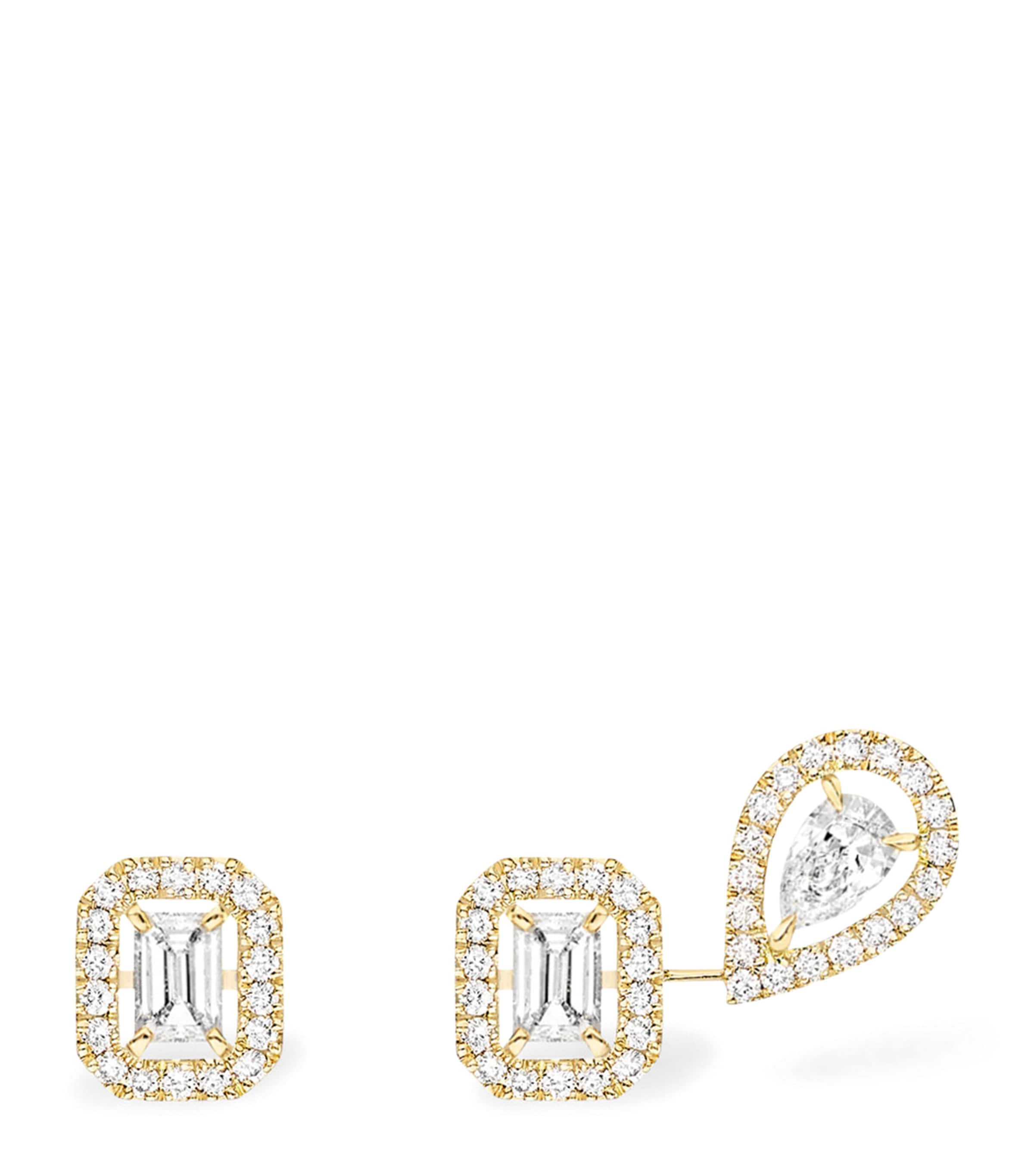 Yellow Gold and Diamond My Twin Earrings