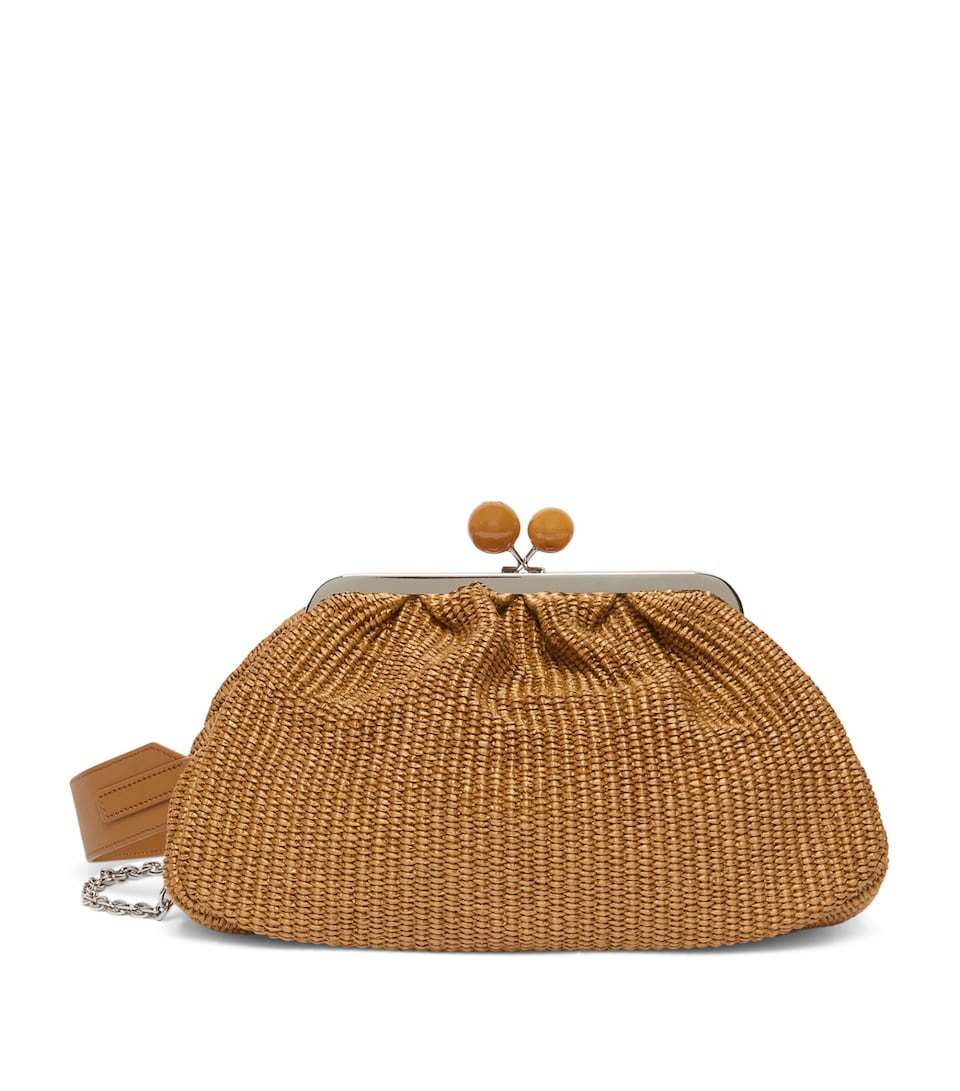 Weekend Max Mara Woven Pasticcino Clutch Bag Tangerine