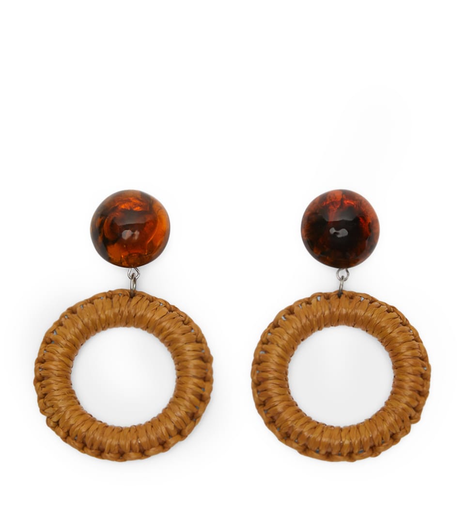 Weekend Max Mara Woven Clip-On Earrings Caramel