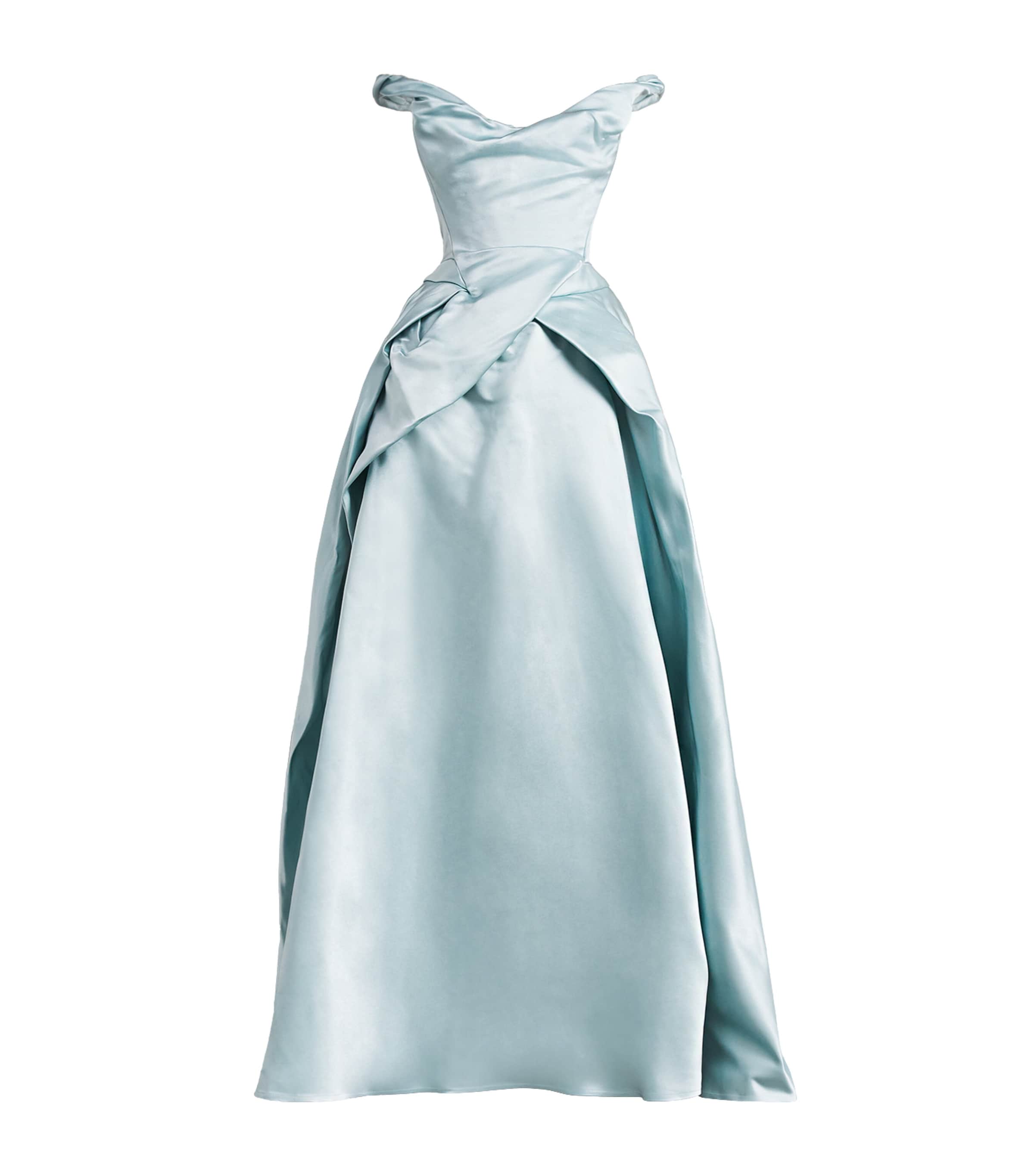 Vivienne Westwood Womens Silk Off-The-Shoulder Tabitha Gown Steel Blue