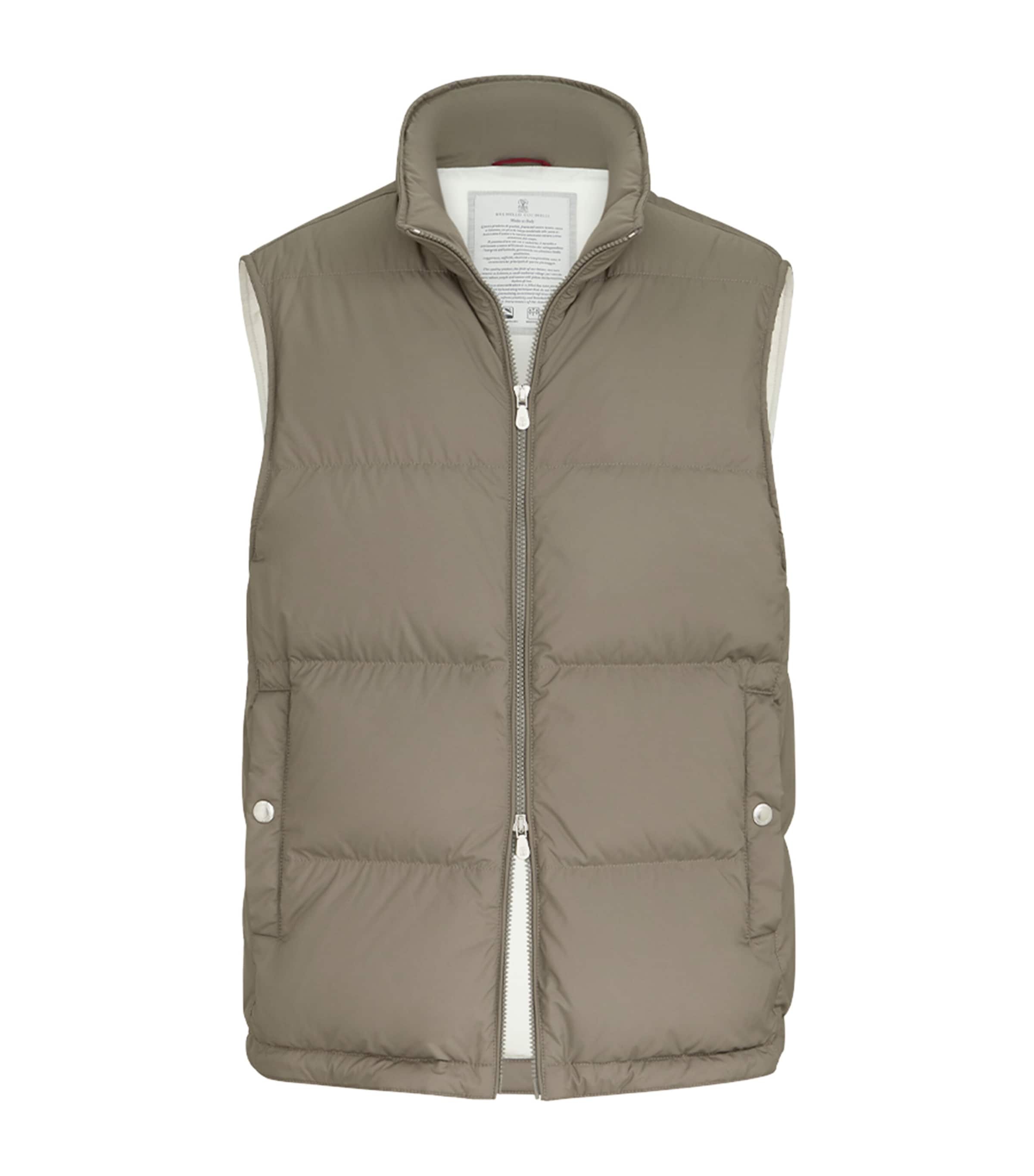 Brunello Cucinelli Mens Quilted Packable Hood Gilet