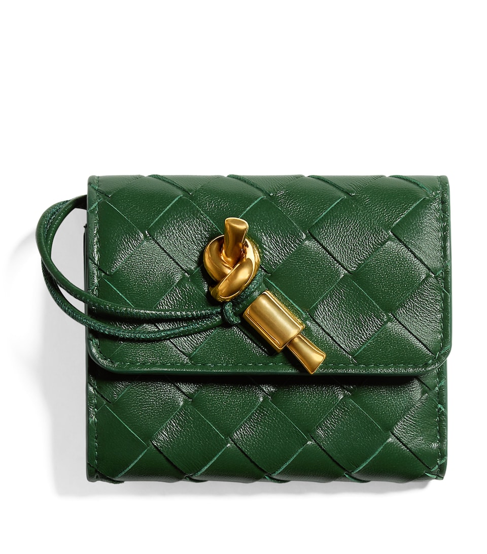 Bottega Veneta Leather Intrecciato Andiamo Trifold Wallet