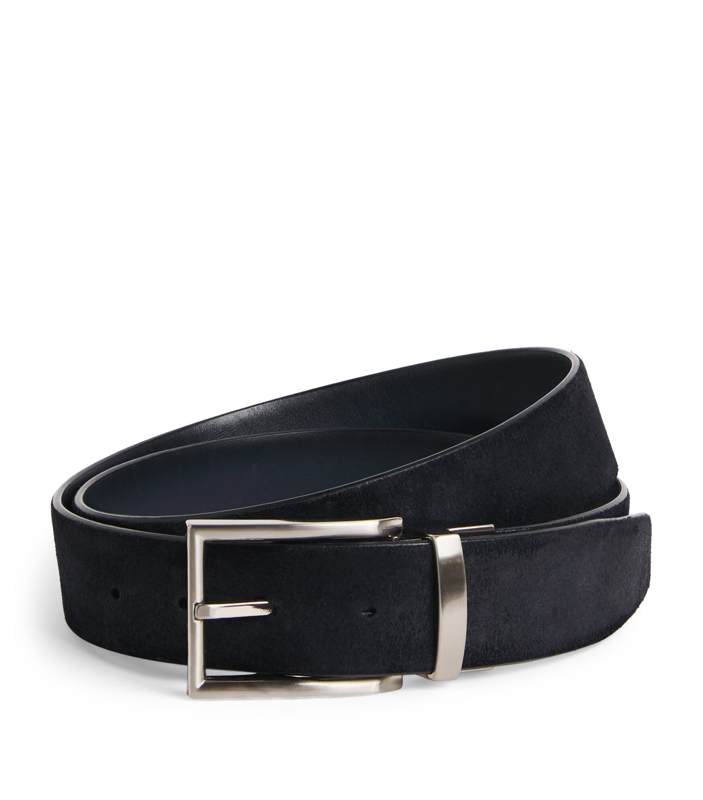Officine Creative Suede Reversible Belt Blu Mrn/dk Blu
