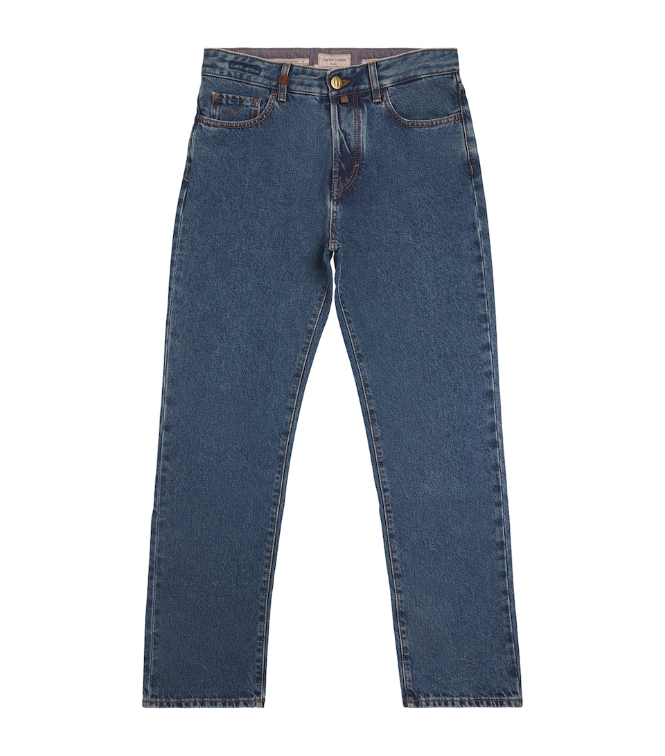 Jacob Cohën Mens Edo Straight Jeans Stone Med Blu