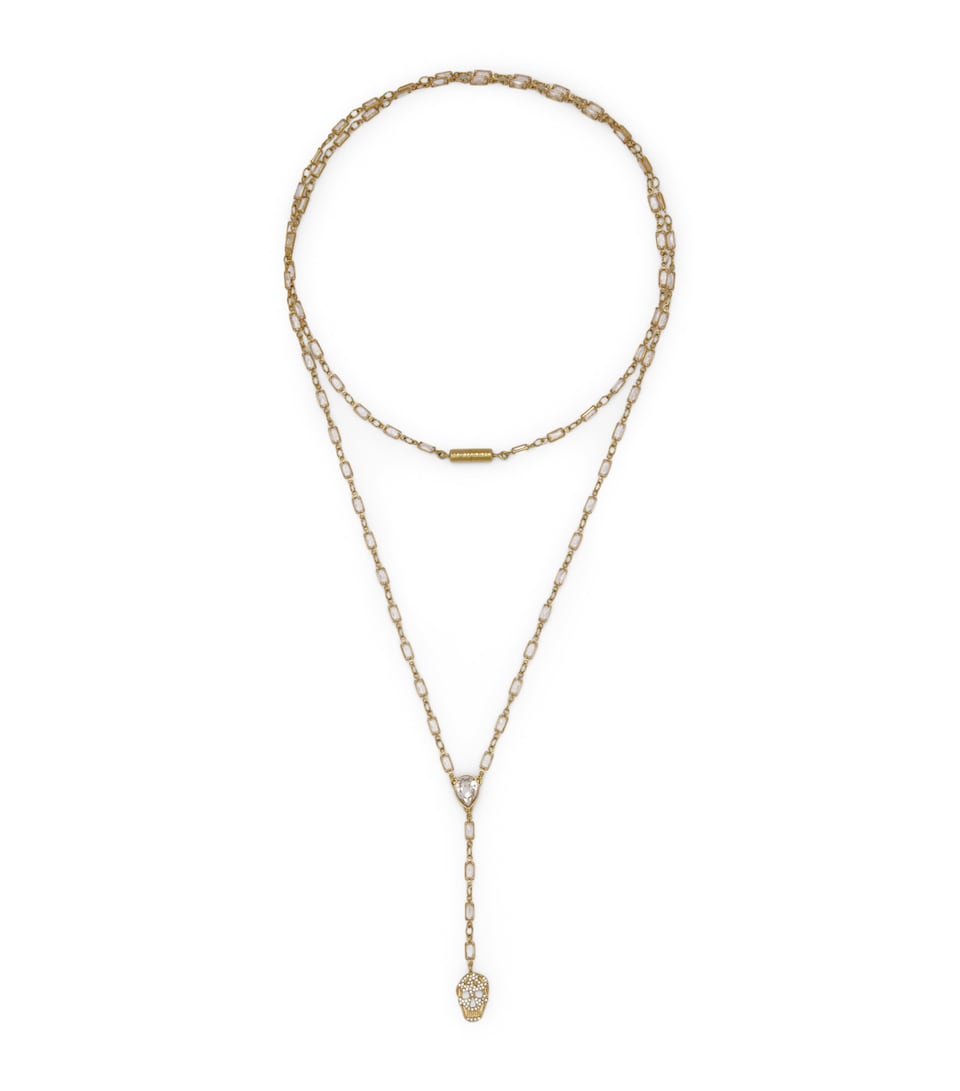 McQueen Pavé Skull Chain Necklace