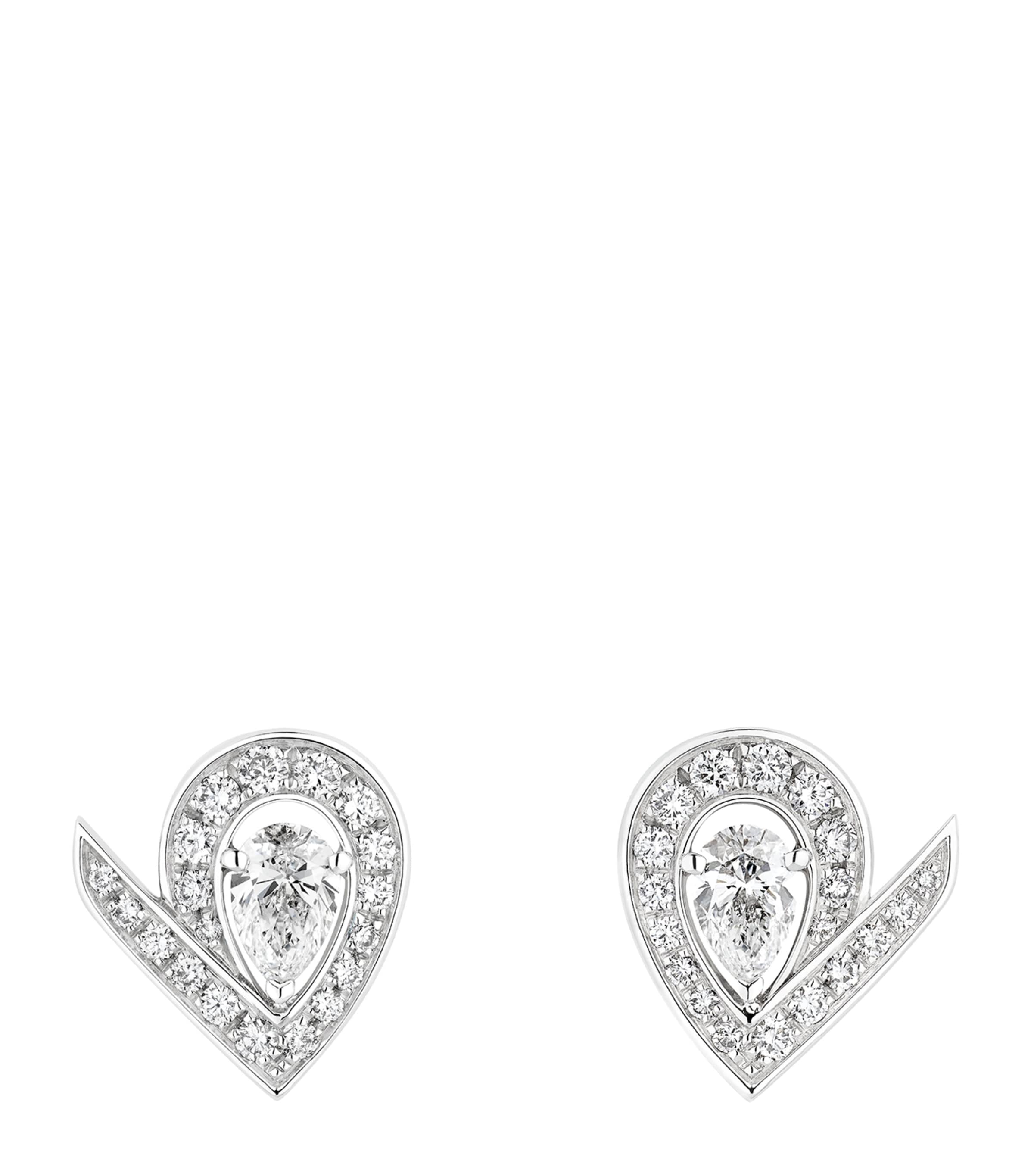White Gold and Diamond Joséphine Aigrette Stud Earrings