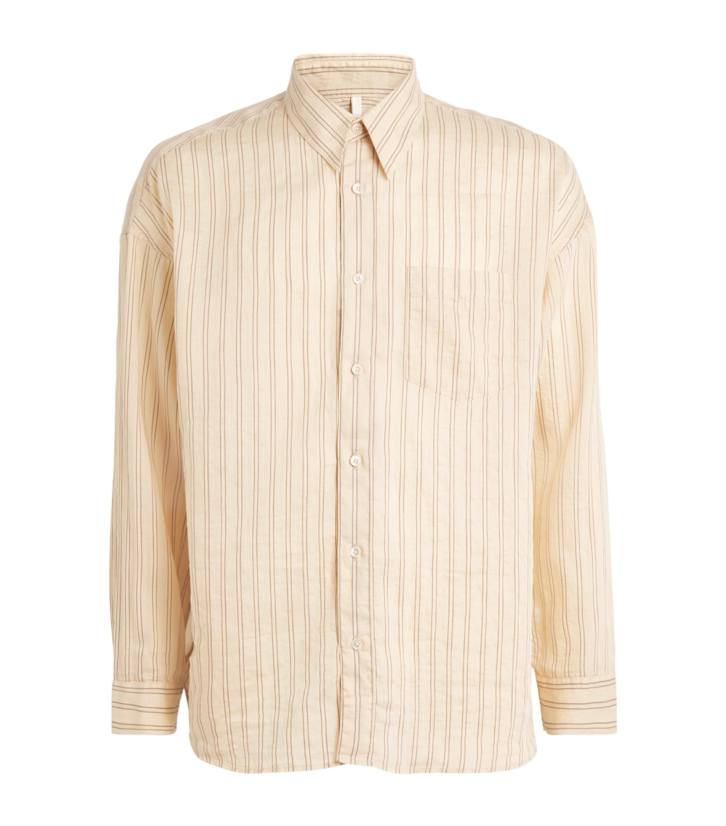 Sunflower Mens Cotton-Blend Stripe Stable Shirt Creme