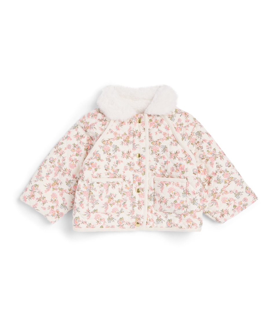 Louise Misha Cotton Reversible Jasmina Coat (6-24 Months) Cream Carnation Vale