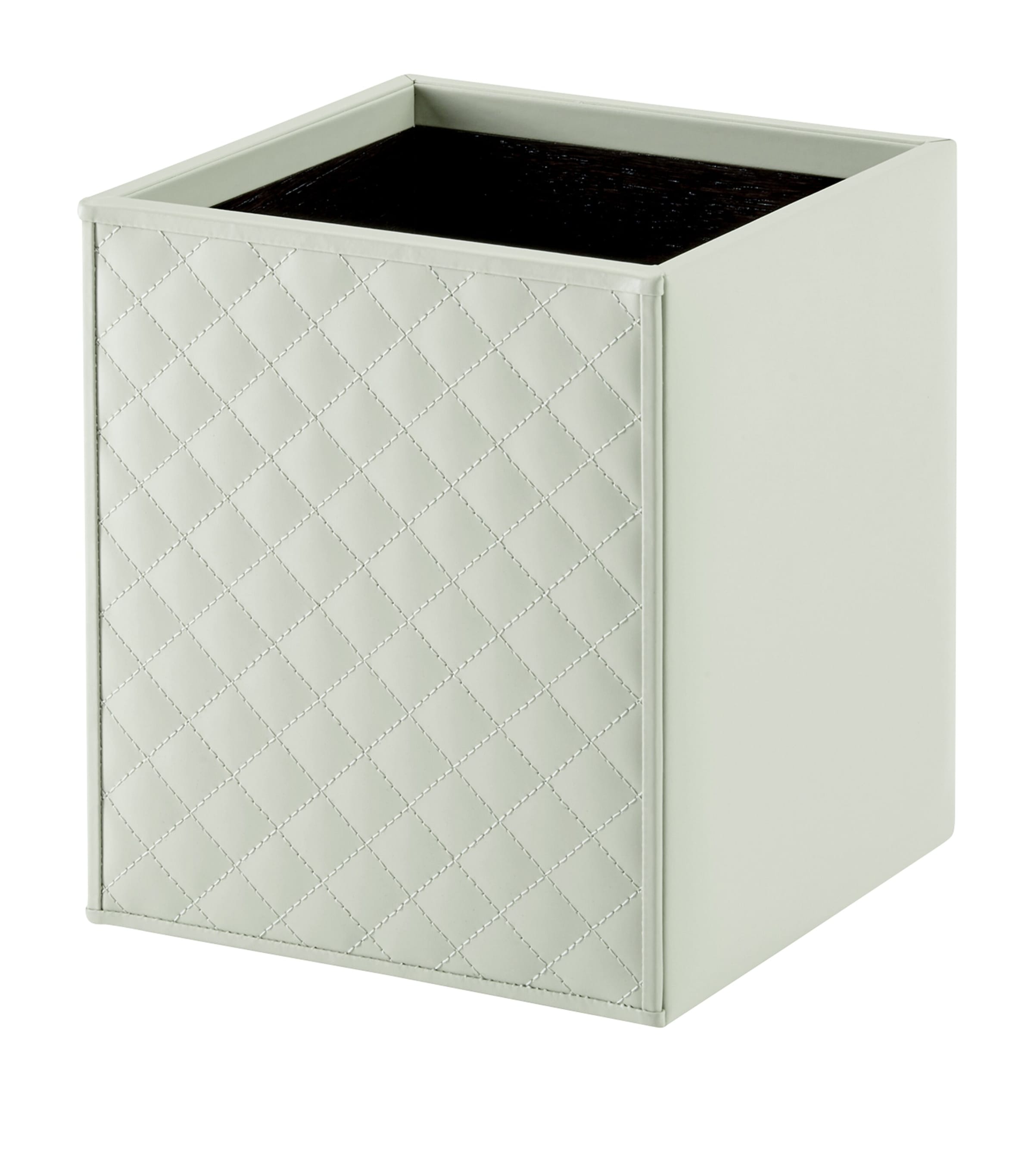 Riviere Leather Ivo Diamonds Waste Basket Celadon Green