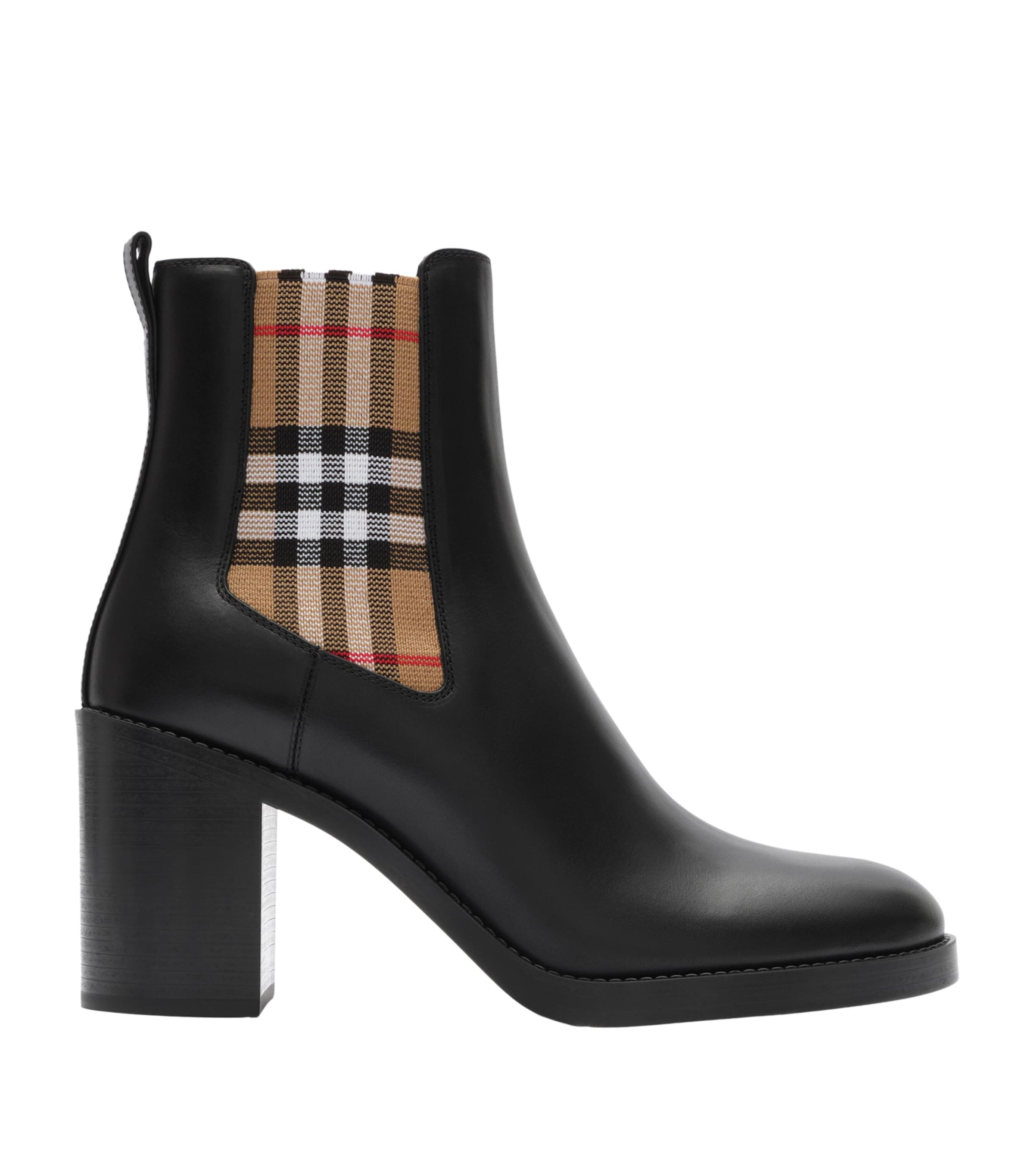 Burberry Leather Hampstead Heeled Boots 70 Black