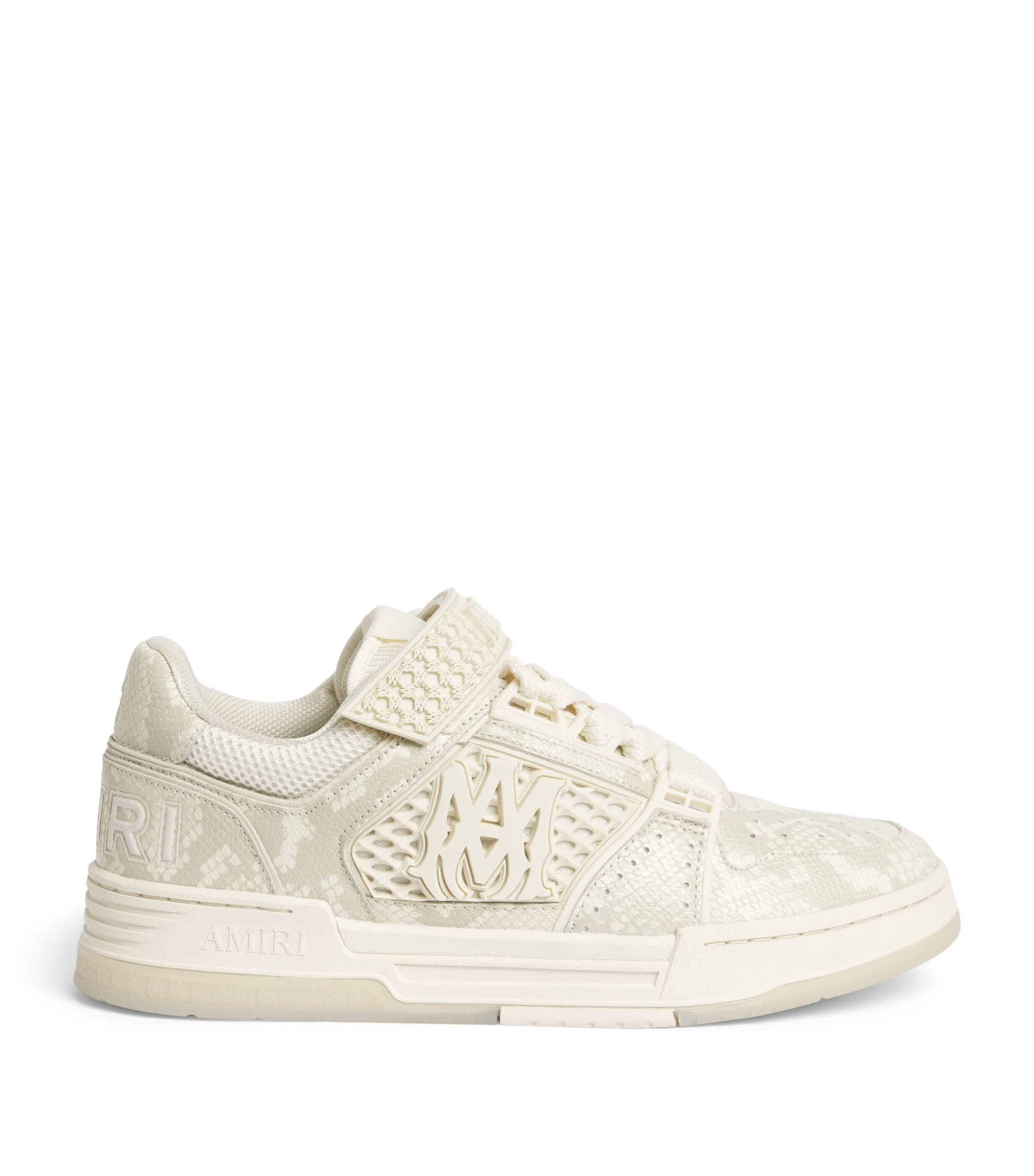 AMIRI Leather Snakeskin-Effect Skyline MA Sneakers Cream
