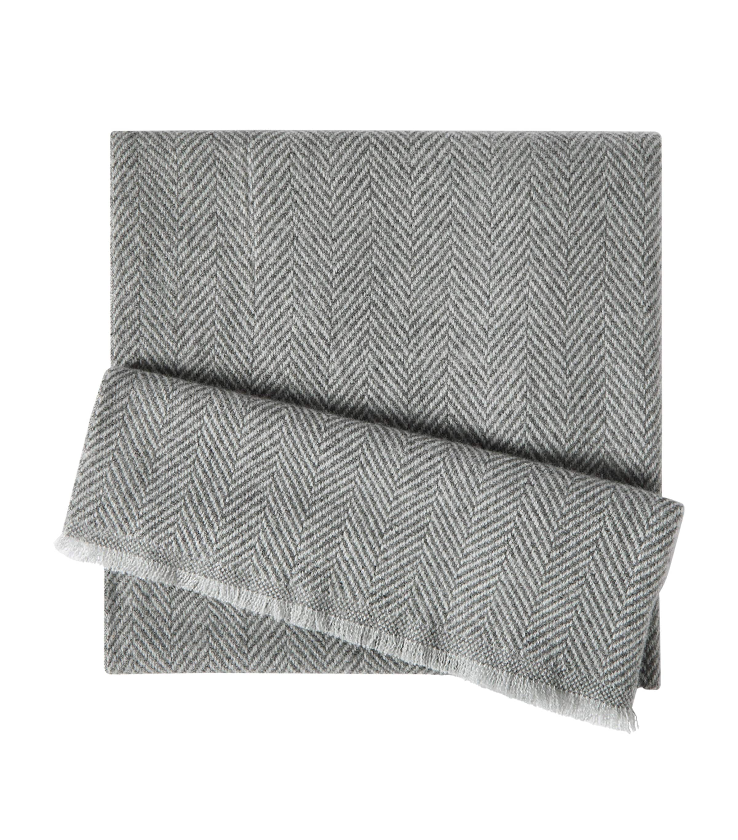 Brunello Cucinelli Mens Cashmere Chevron Scarf