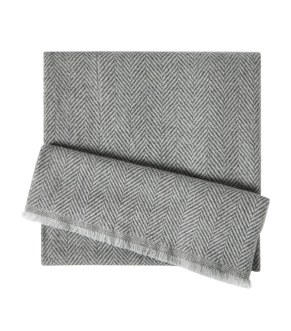 Brunello Cucinelli Mens Cashmere Chevron Scarf