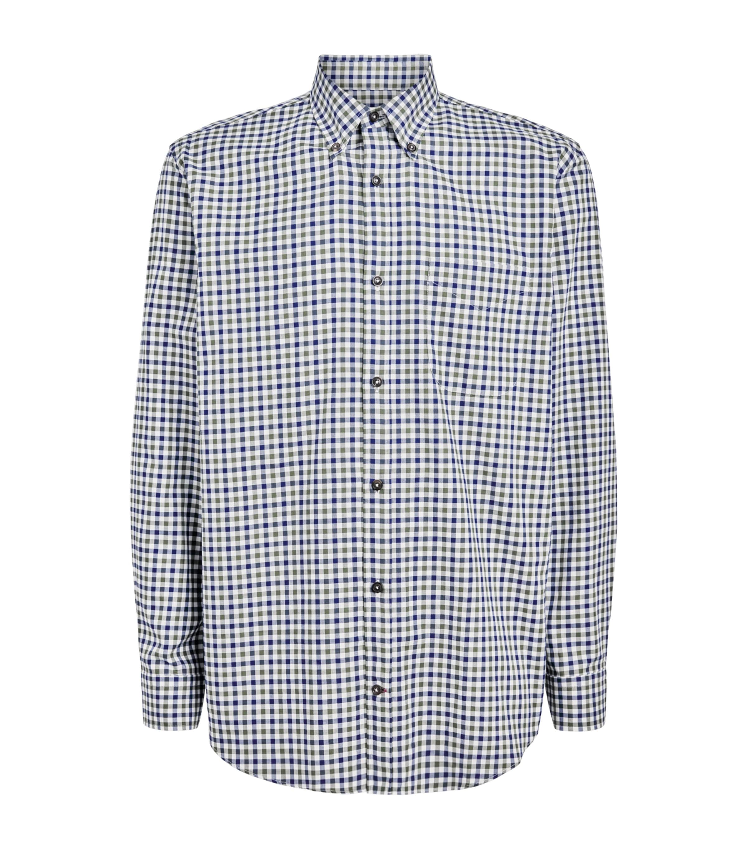 Purdey Mens Cotton Check Shirt Forest Green