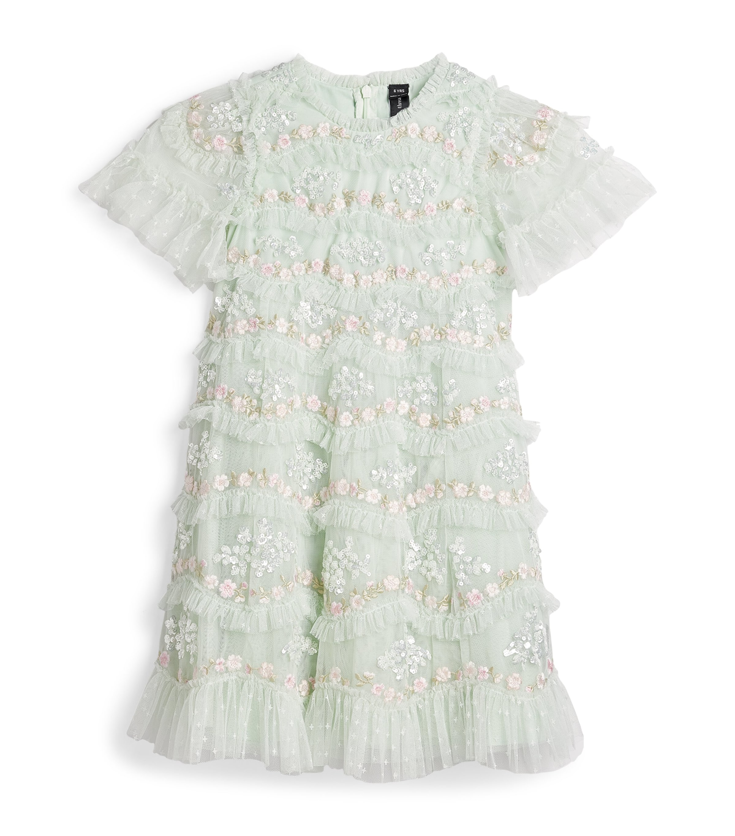Needle & Thread Daisy Wave Dress (3-6 Years) Sea Mist/multi