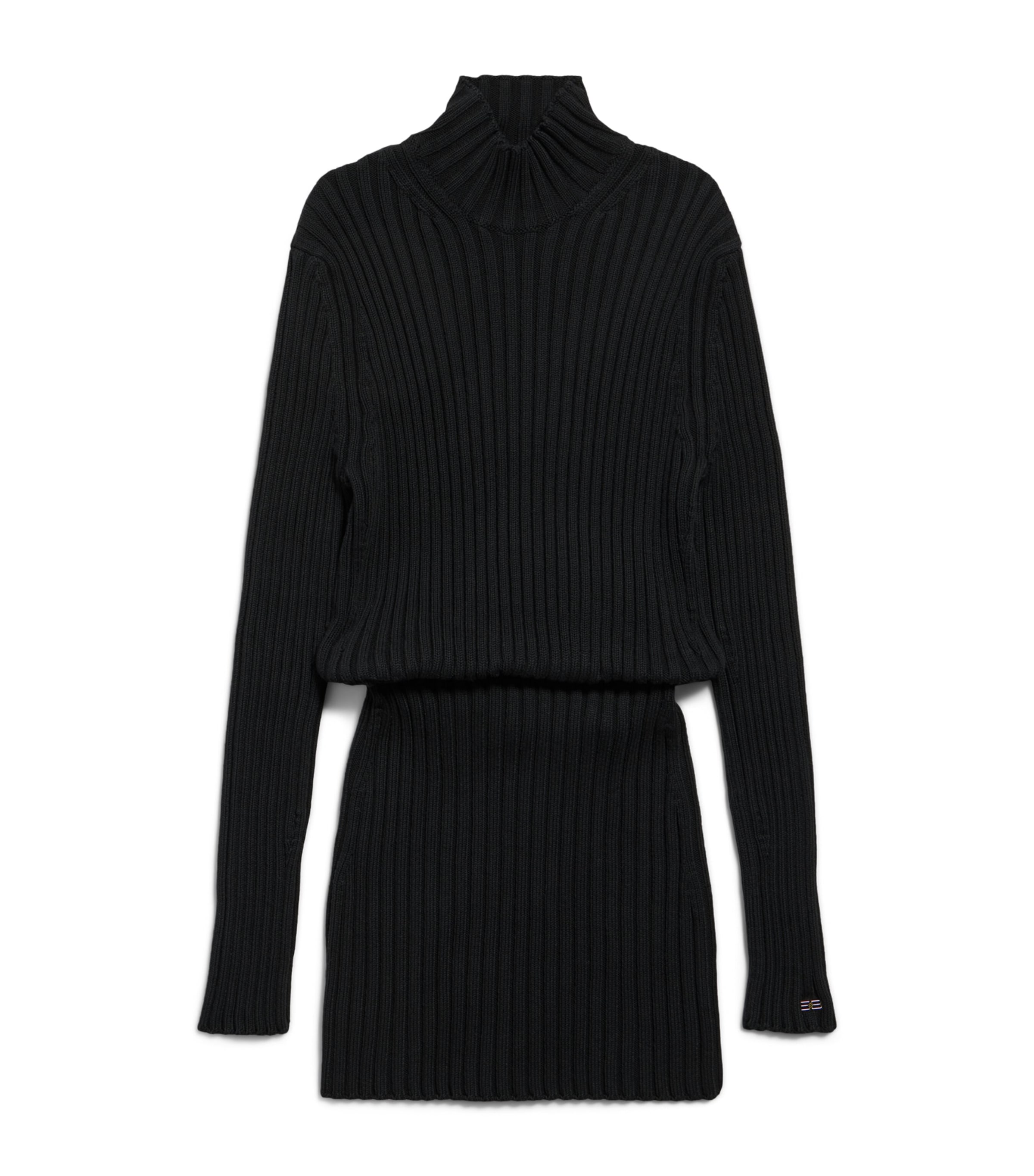 Balenciaga Womens Cotton-Blend Hourglass Mini Dress