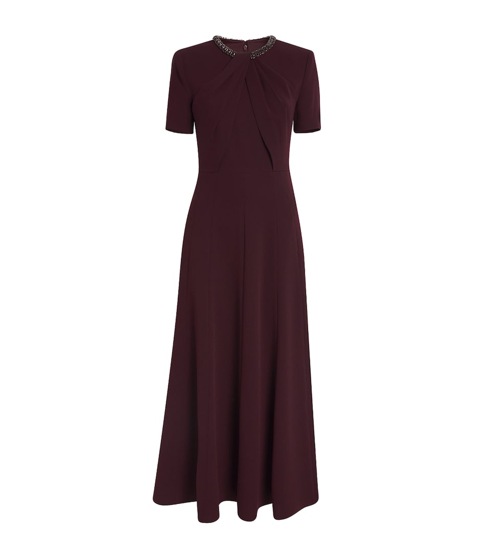 Embellished Twist Midi Dress