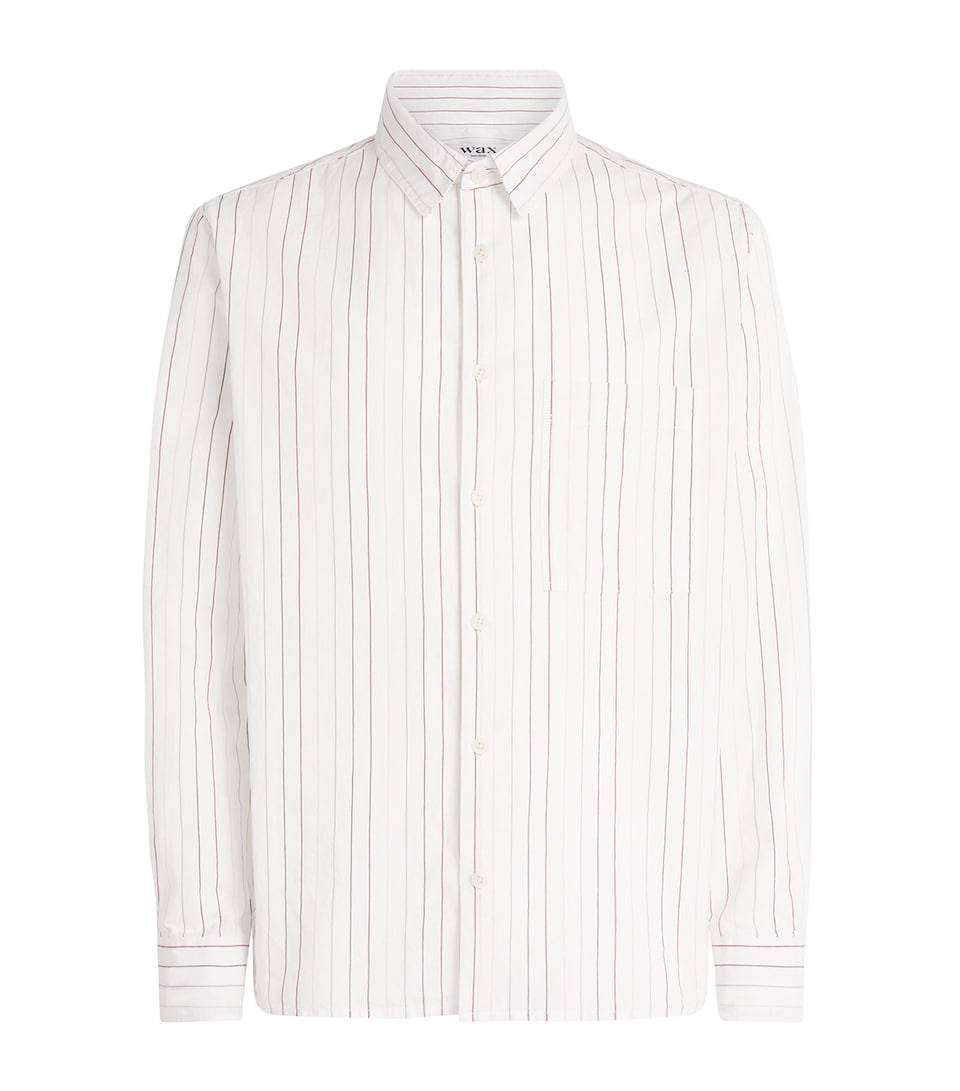 Wax London Mens Cotton Stripe Halcomb Shirt Ecru / Multi