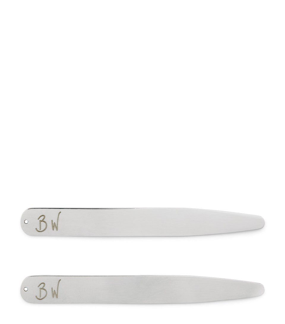 Rhodium-Plated Classy Collar Stays