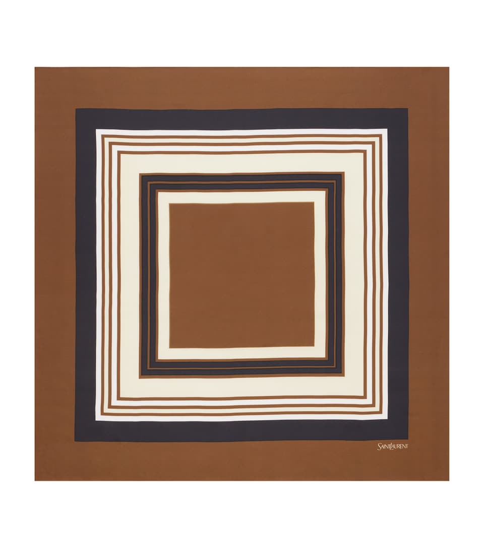 Silk Geometric Print Scarf