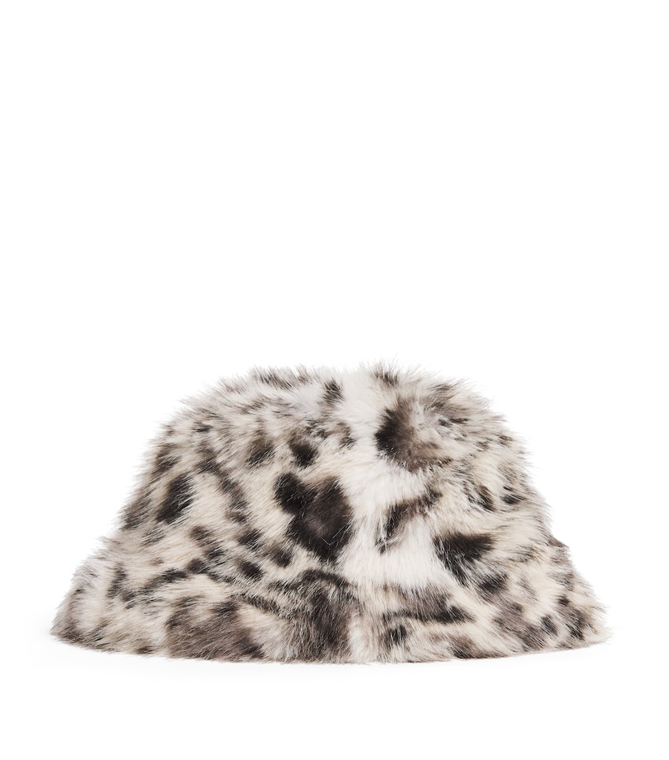 Faux Fur Leopard Bucket Hat