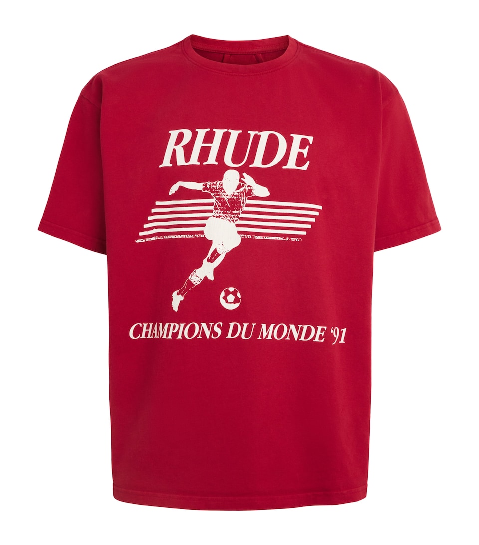 Rhude Mens Cotton Set Piece T-Shirt Vntg Red/wht