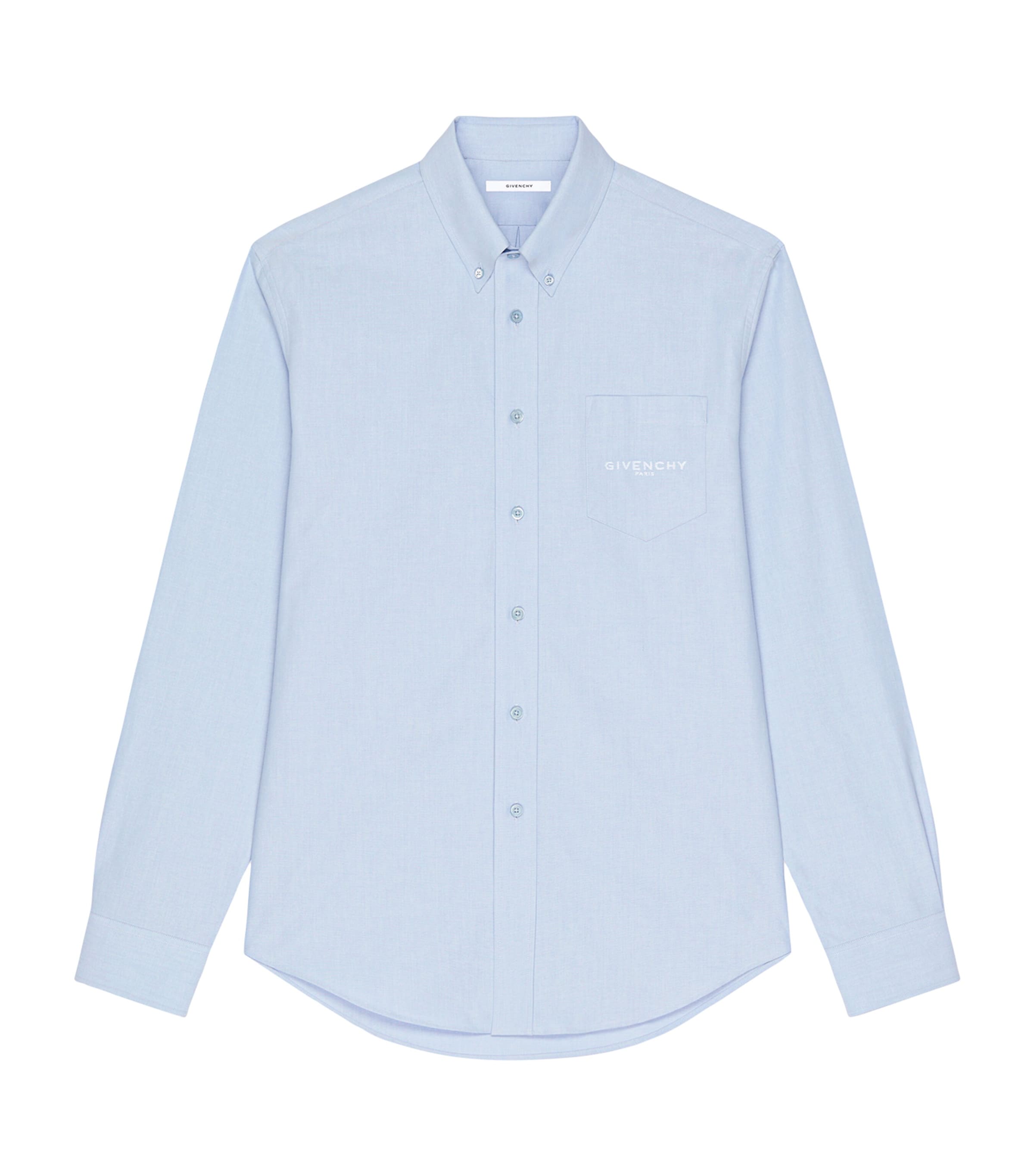 Givenchy Mens Cotton Logo Shirt Baby Blue
