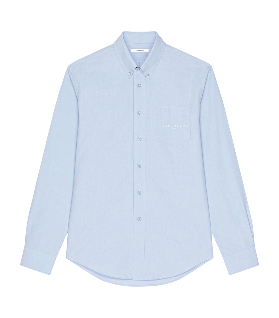 Givenchy Mens Cotton Logo Shirt Baby Blue