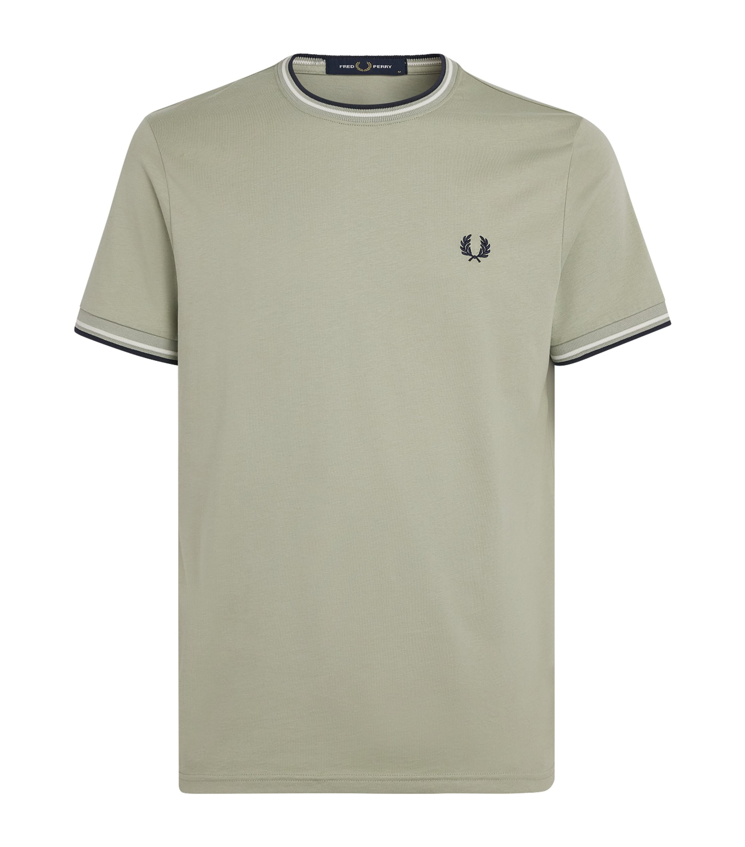 Fred Perry Mens Cotton Twin Tipped T-Shirt Seagrs/ecr/dkair