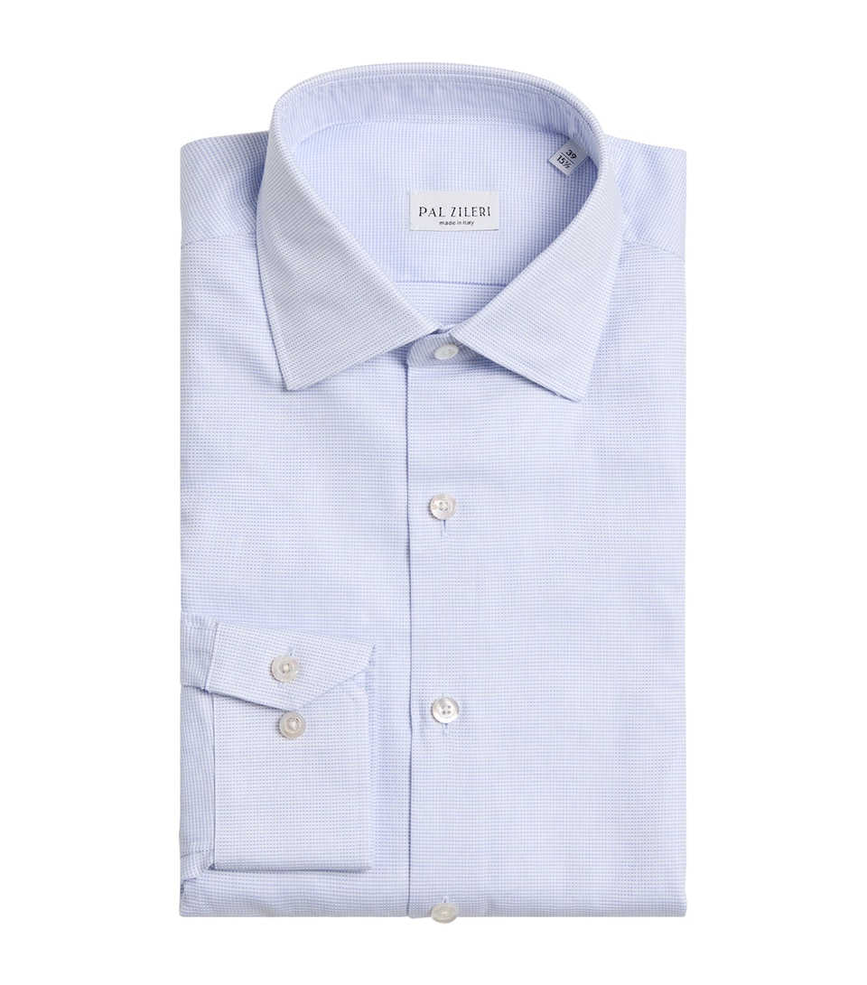 Pal Zileri Mens Cotton Micro-Check Shirt