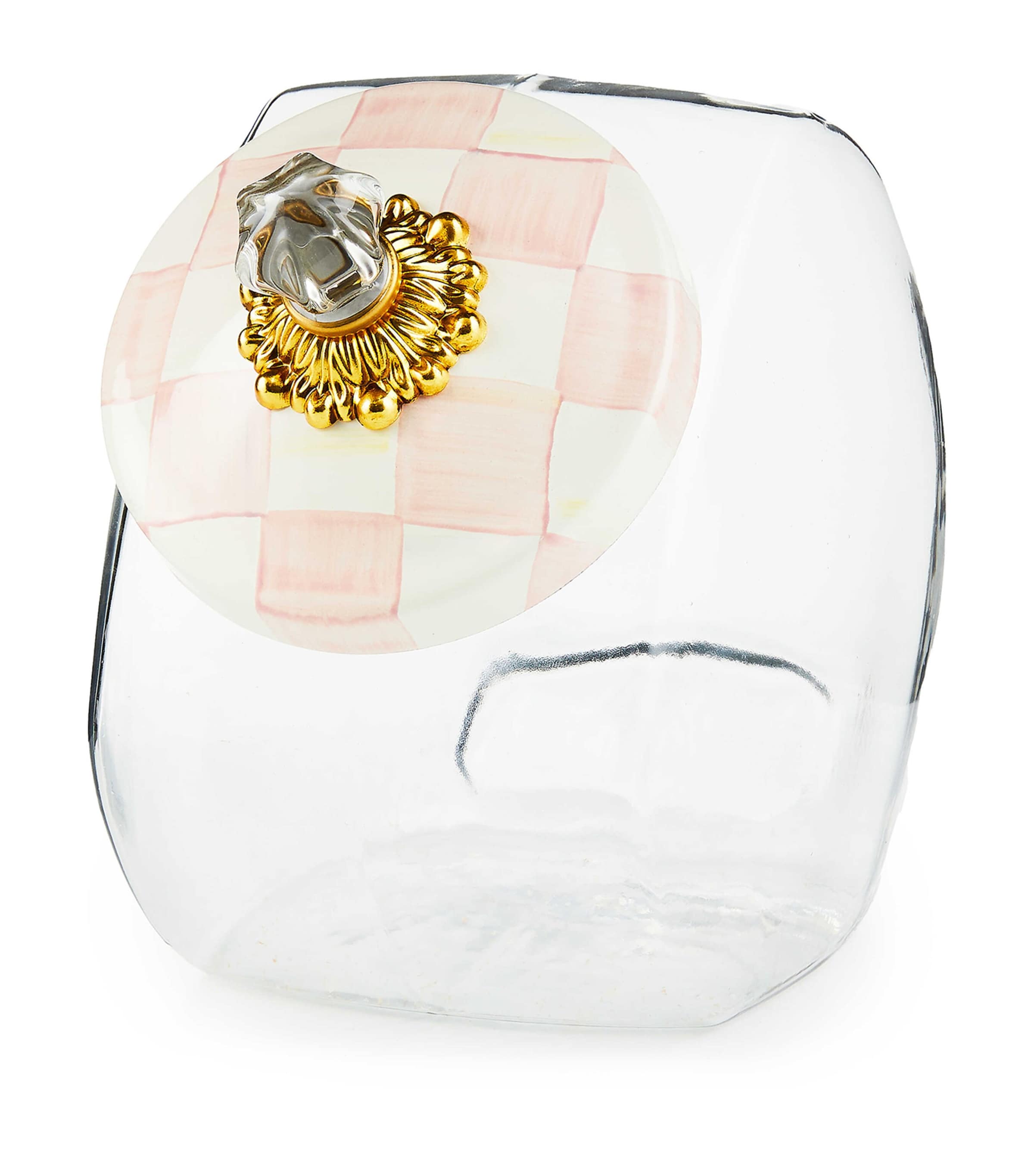 MacKenzie-Childs Rosy Check Cookie Jar Pink