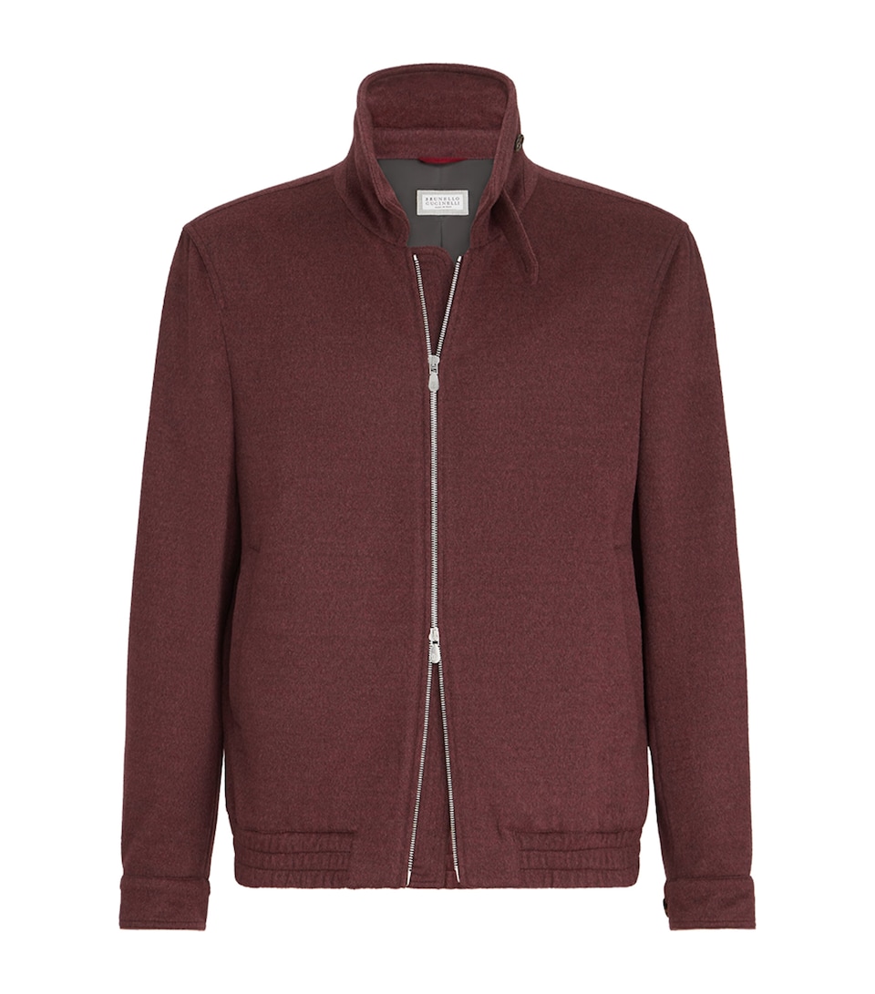 Brunello Cucinelli Mens Virgin Wool Bomber Jacket