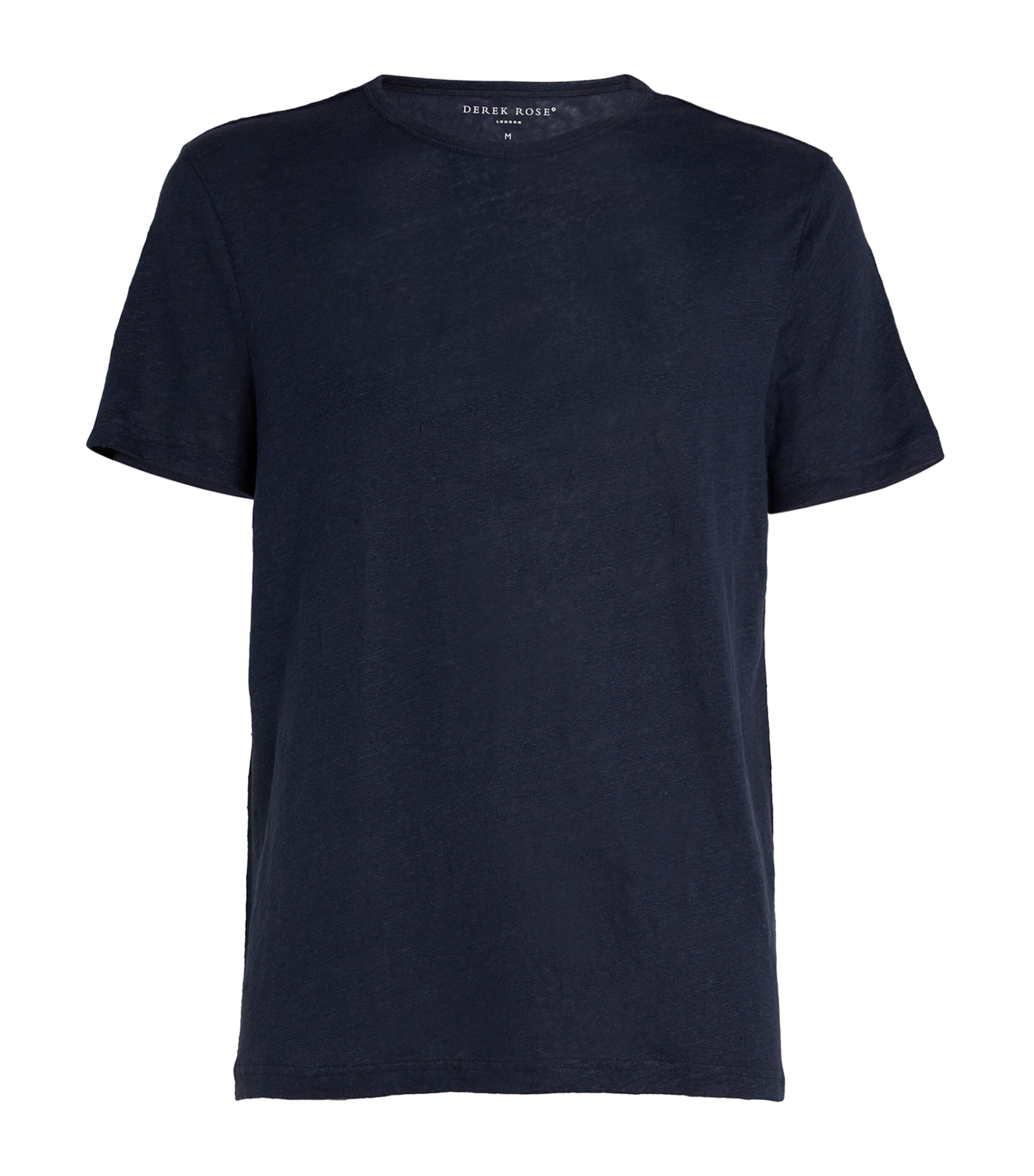 Derek Rose Mens Linen Jordan T-Shirt Navy