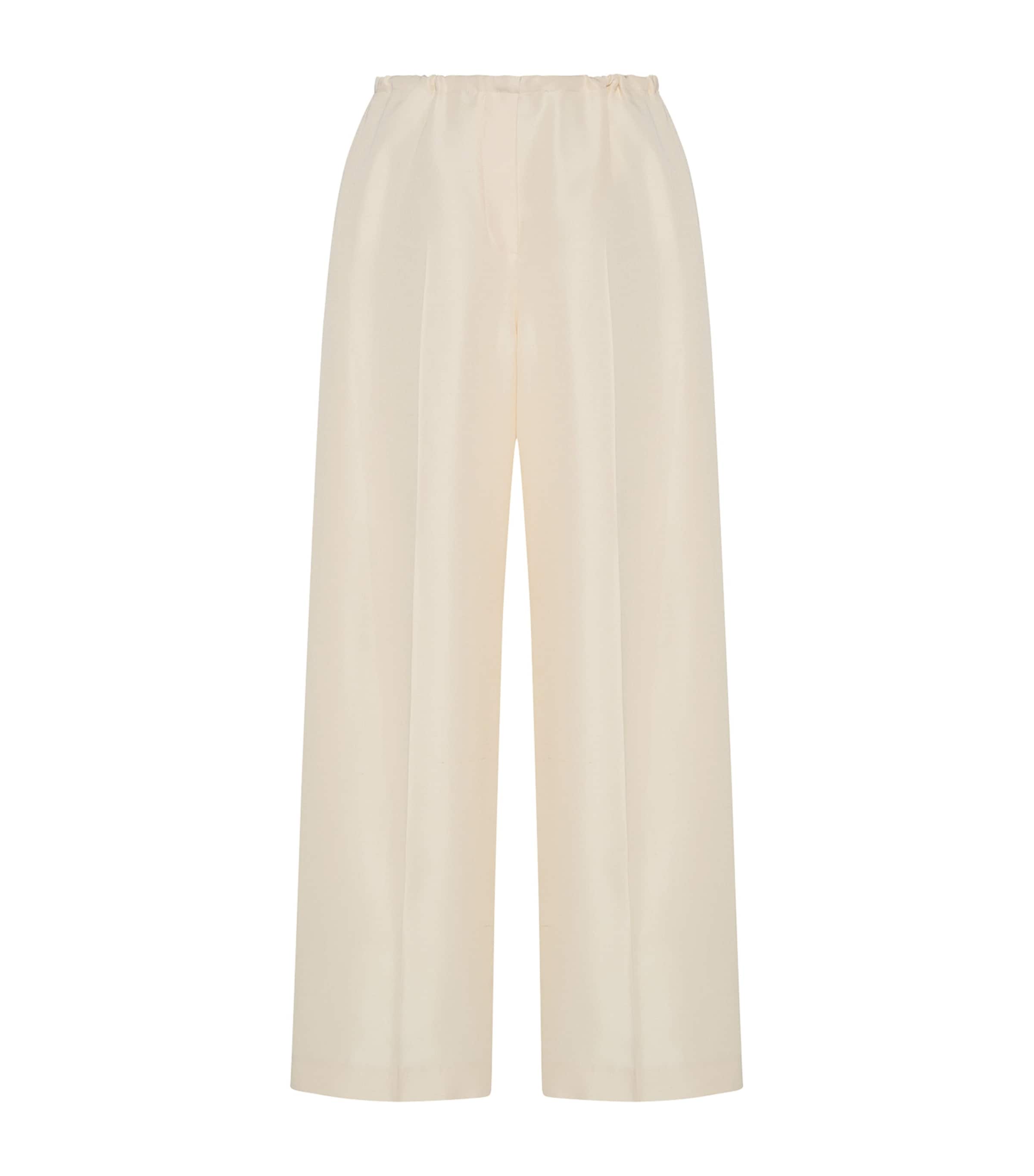 The Row Womens Beta Silk Trousers Vanilla