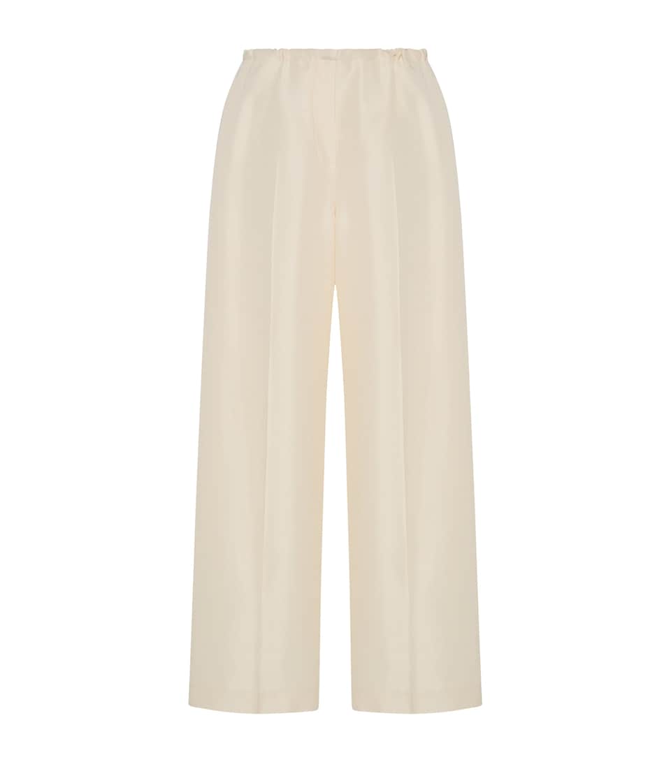The Row Womens Beta Silk Trousers Vanilla