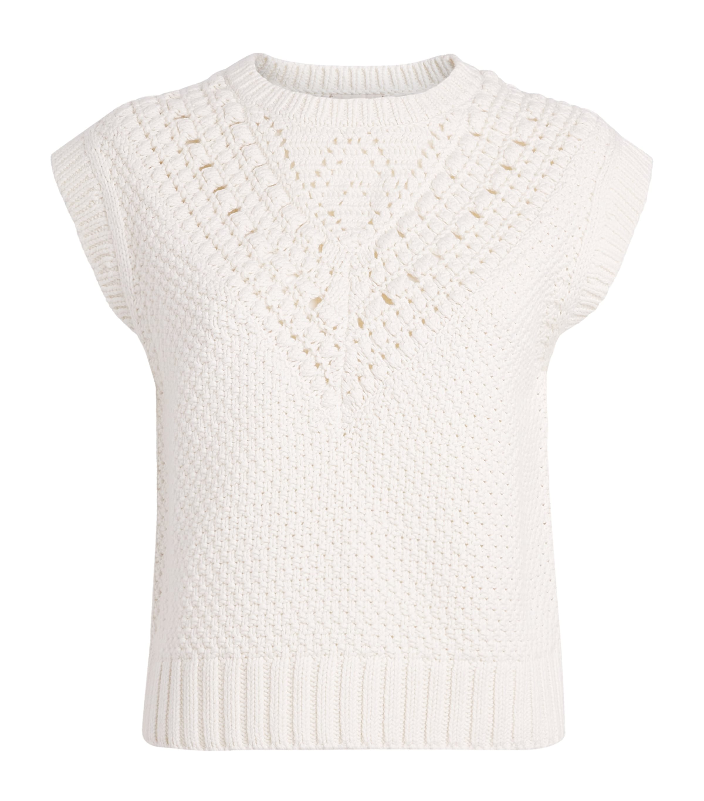 ME+EM Womens Organic Cotton-Merino Wool Vest Cream